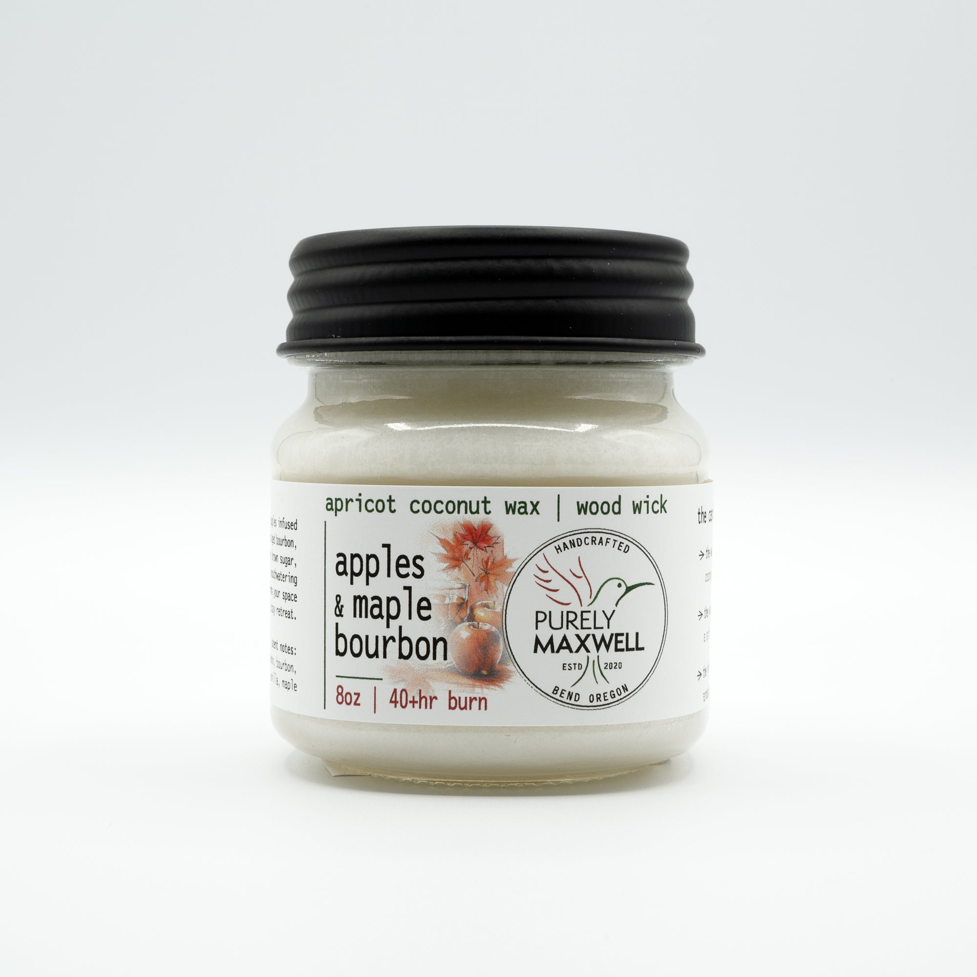 Apples and Maple Bourbon | Mason Jar Wood Wick Candle