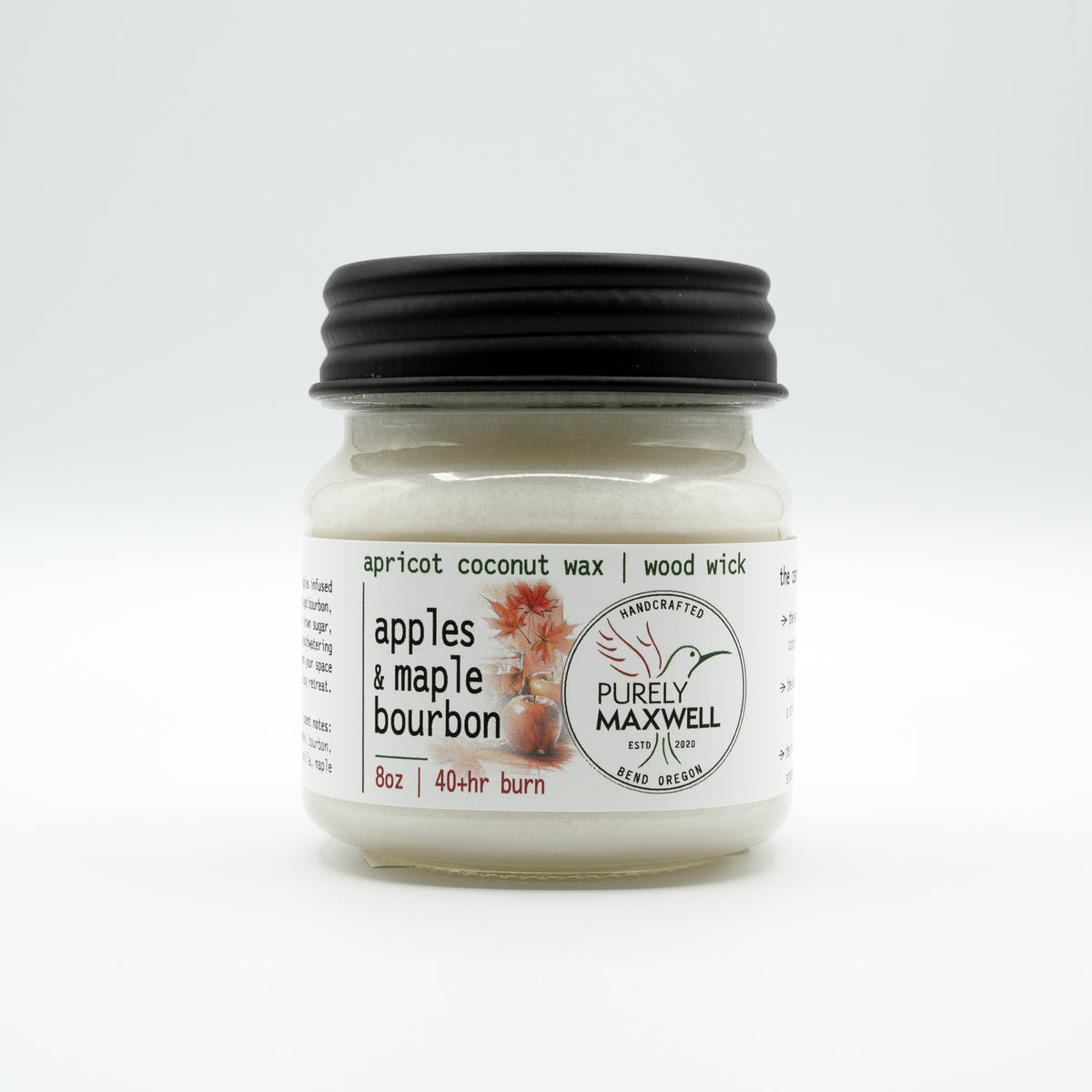 Apples and Maple Bourbon | Mason Jar Wood Wick Candle