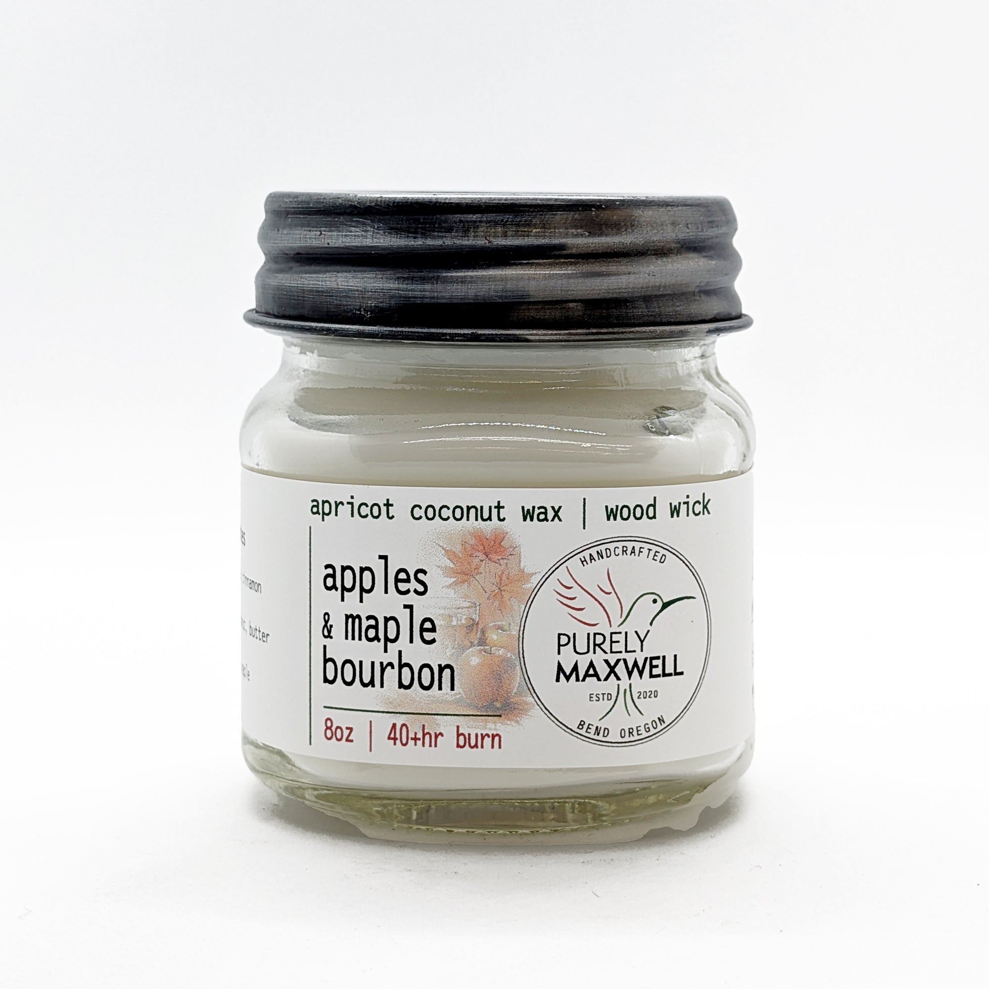 Apples and Maple Bourbon | Mason Jar Wood Wick Candle
