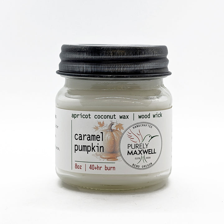 Caramel Pumpkin | Mason Jar Wood Wick Candle