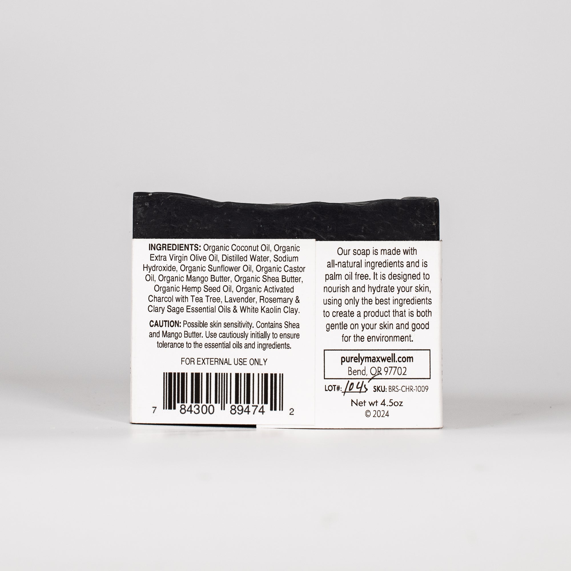 ACTIVATED CHARCOAL Bar Soap - Purely Maxwell LLC