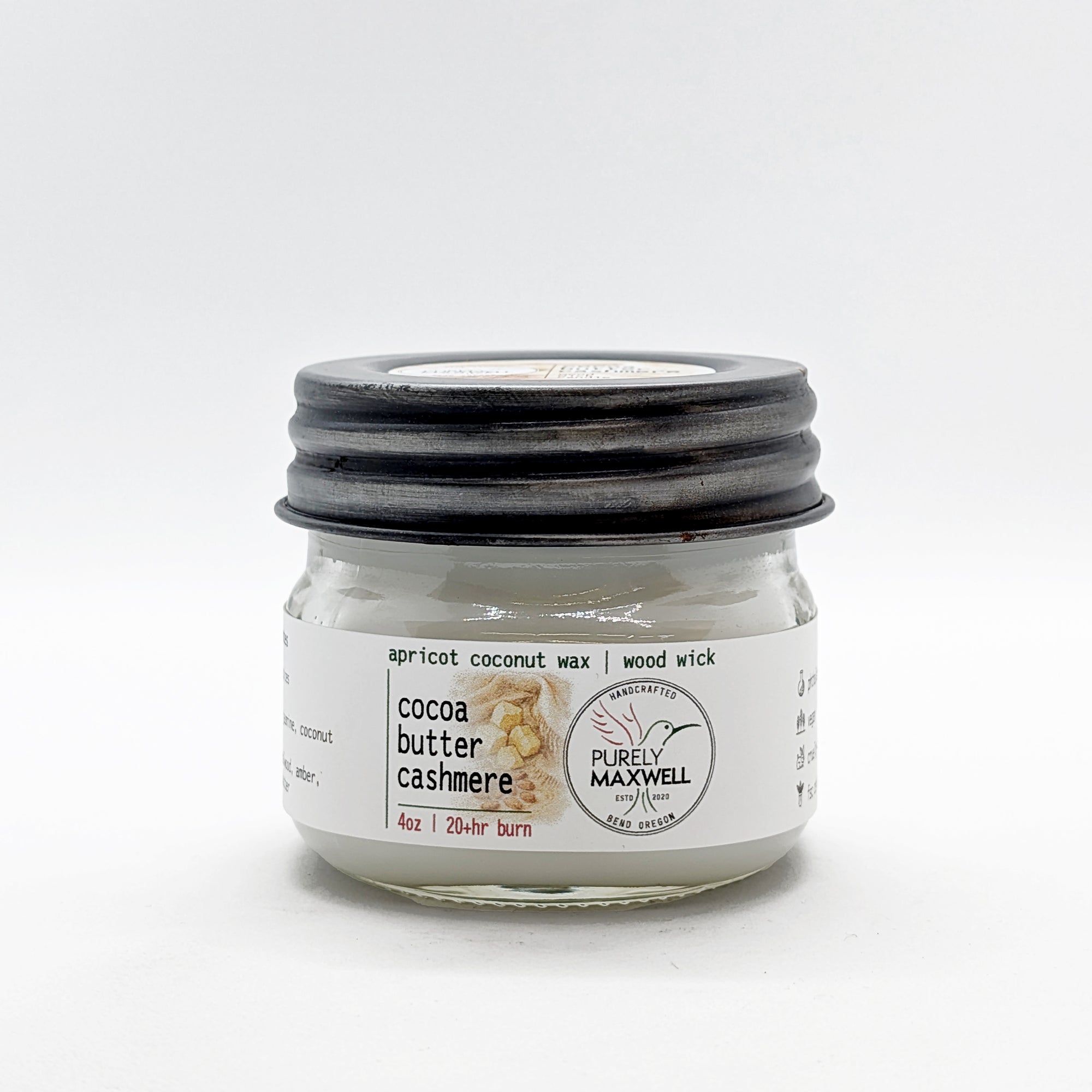 Cocoa Butter Cashmere | Mason Jar Wood Wick Candle