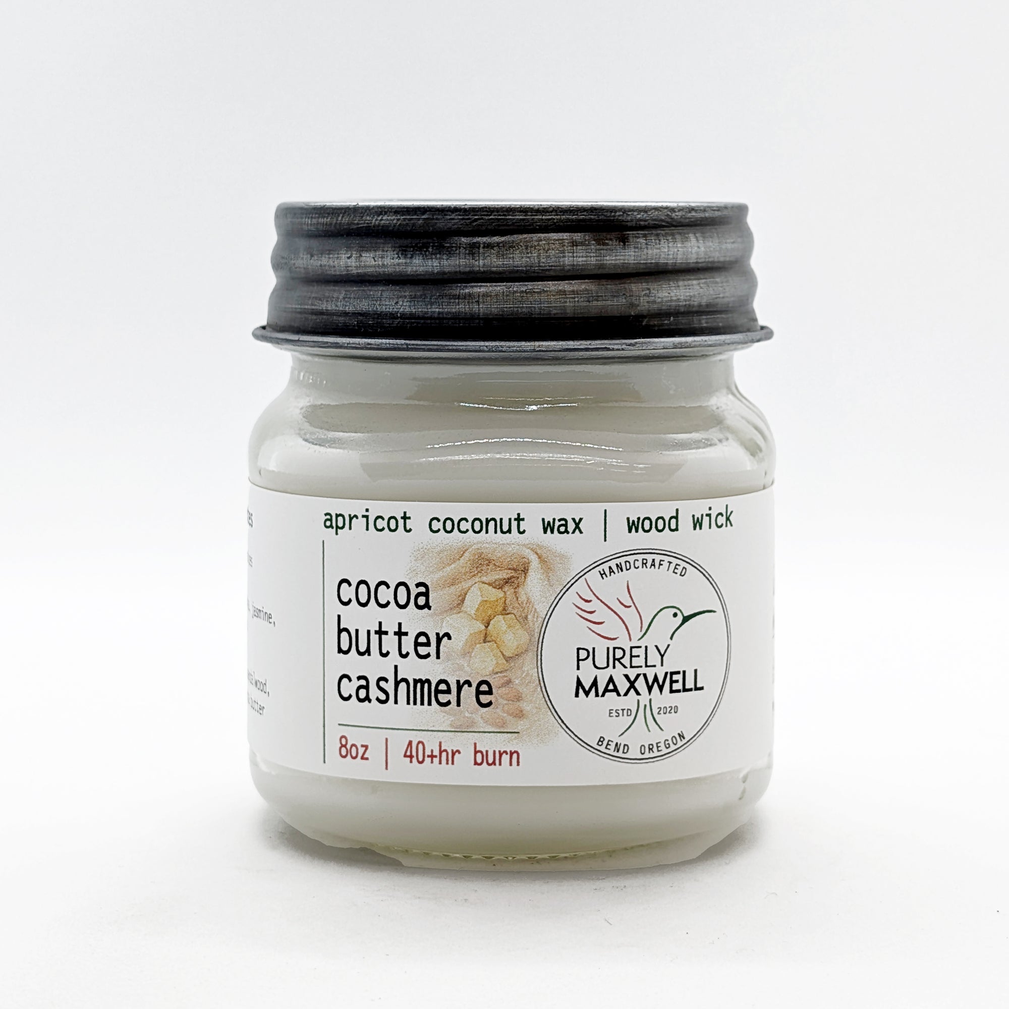 Cocoa Butter Cashmere | Mason Jar Wood Wick Candle
