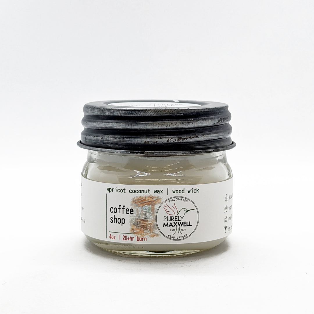 Coffee Shop | Mason Jar Wood Wick Candle
