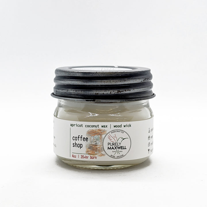 Coffee Shop | Mason Jar Wood Wick Candle