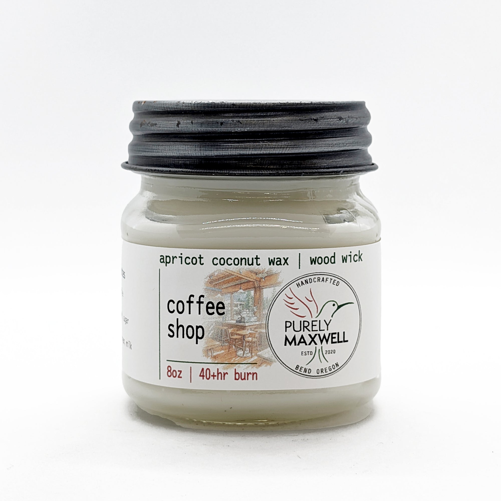 Coffee Shop | Mason Jar Wood Wick Candle