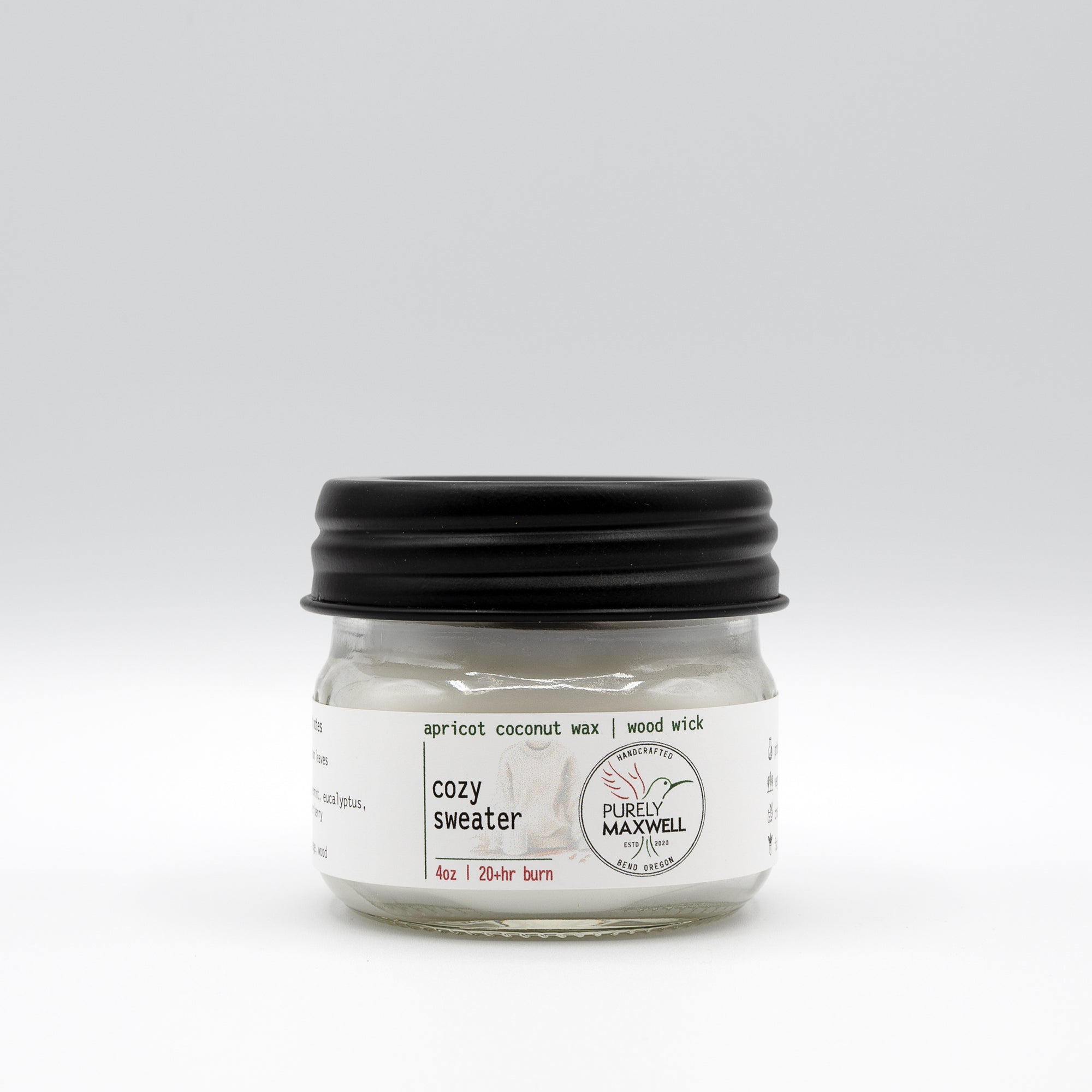 Cozy Sweater | Mason Jar Wood Wick Candle