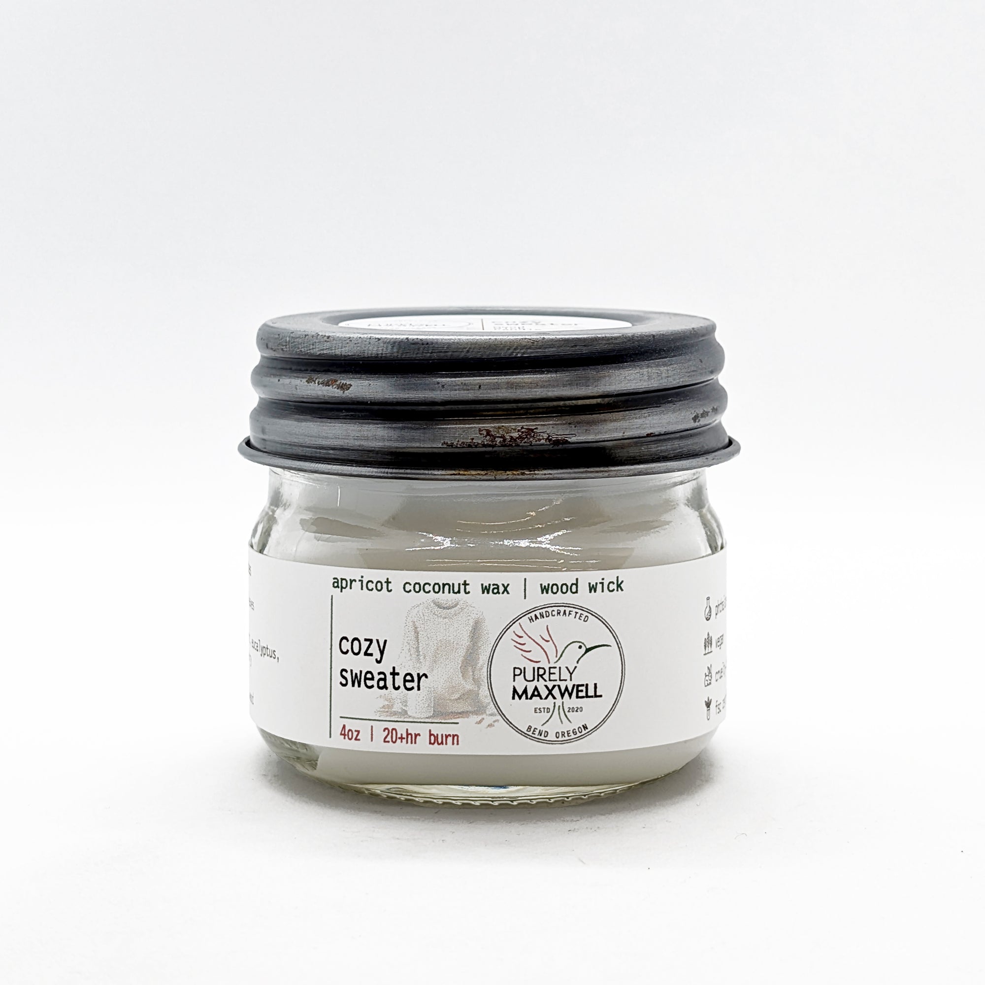 Cozy Sweater | Mason Jar Wood Wick Candle