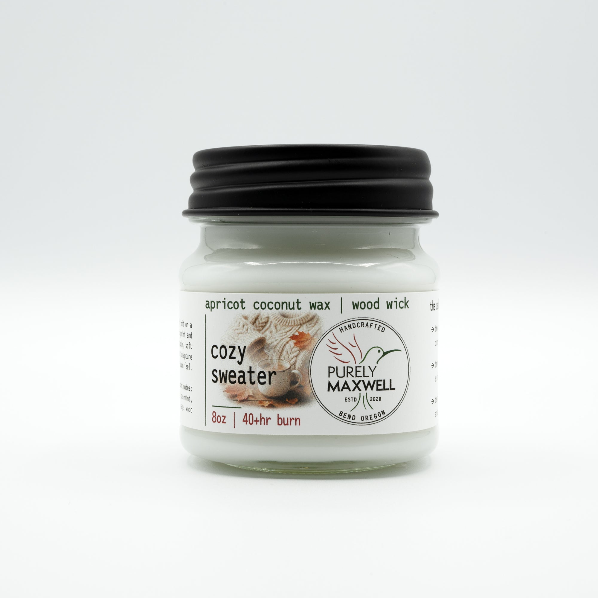 Cozy Sweater | Mason Jar Wood Wick Candle