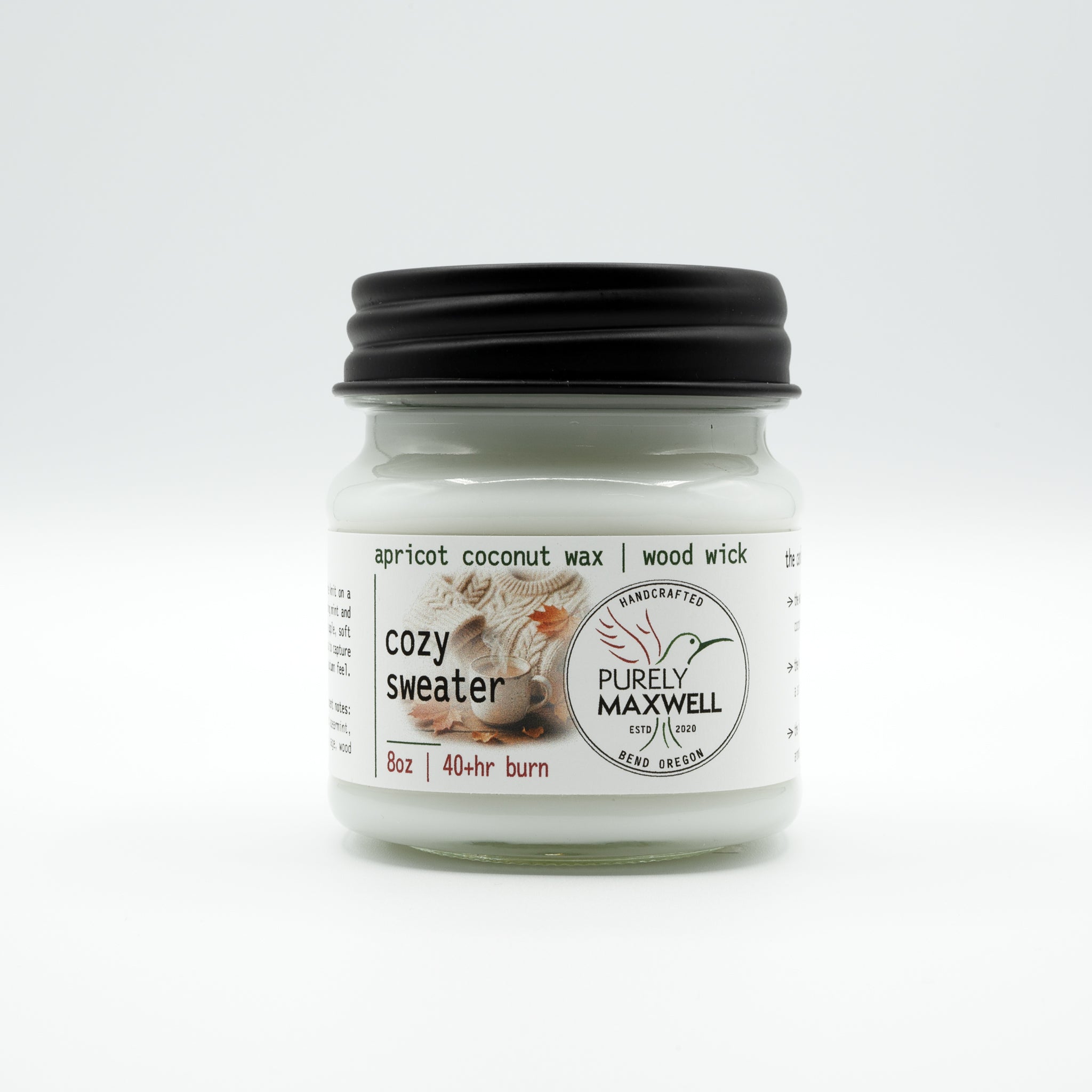 Cozy Sweater | Mason Jar Wood Wick Candle