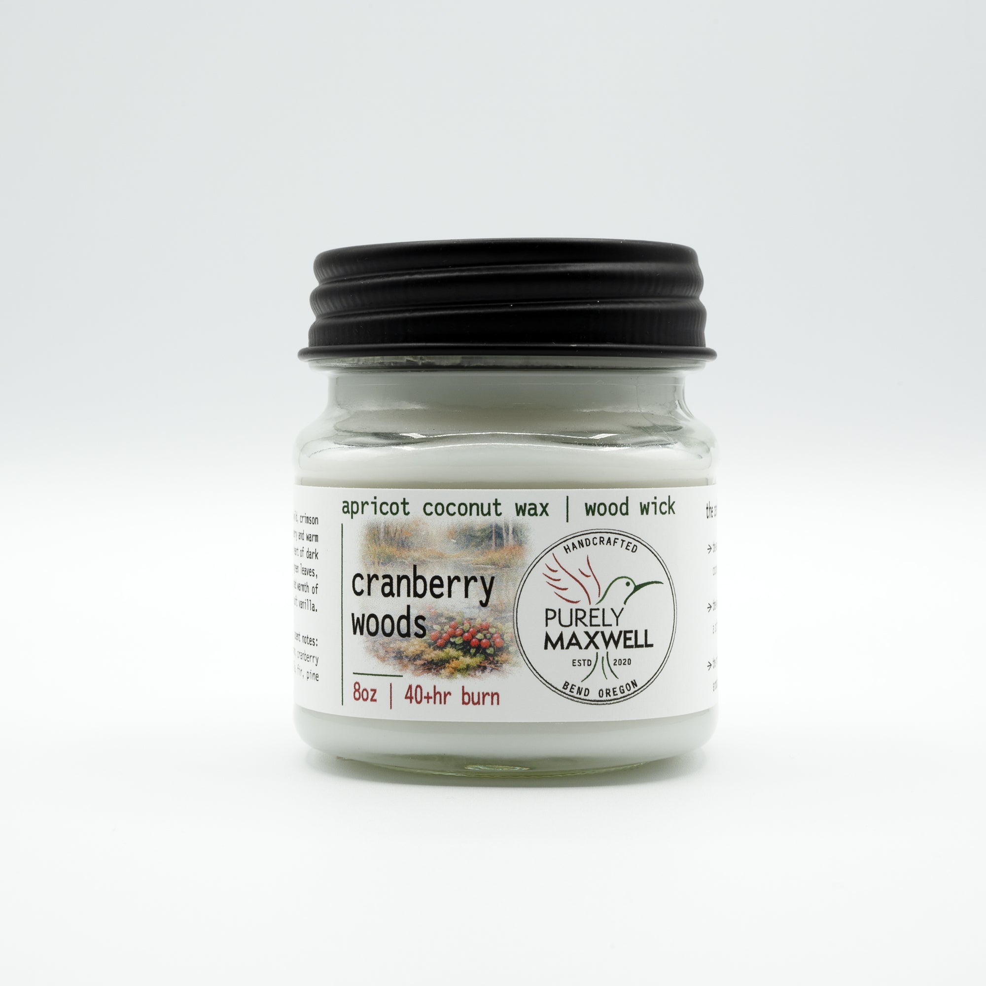 Cranberry Woods | Mason Jar Wood Wick Candle