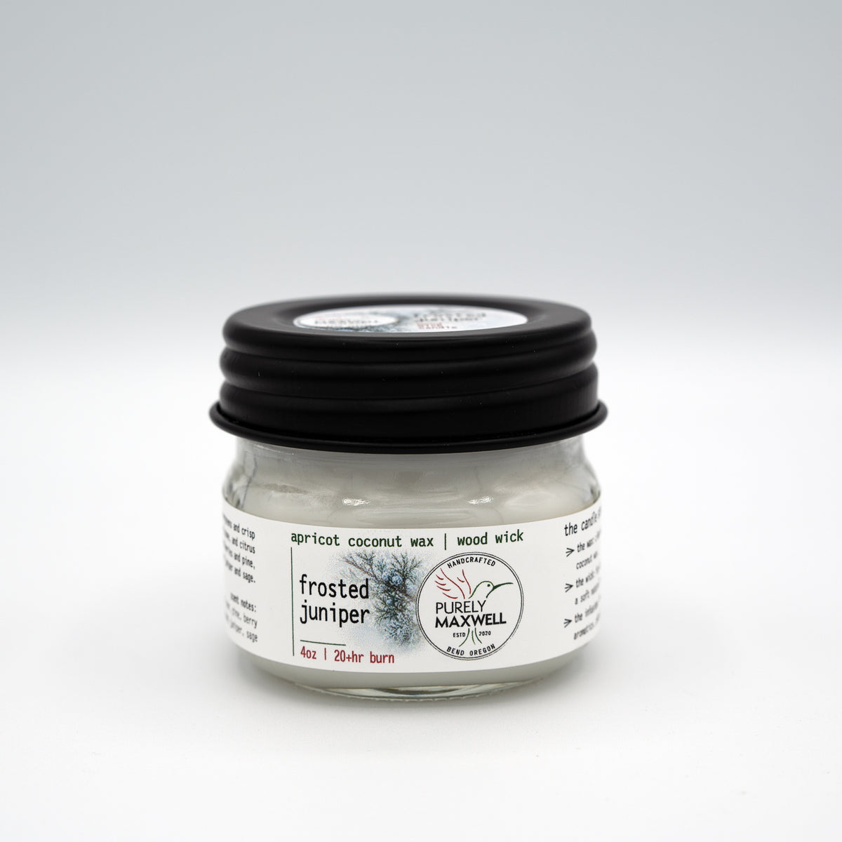 Frosted Juniper | Mason Jar Wood Wick Candle