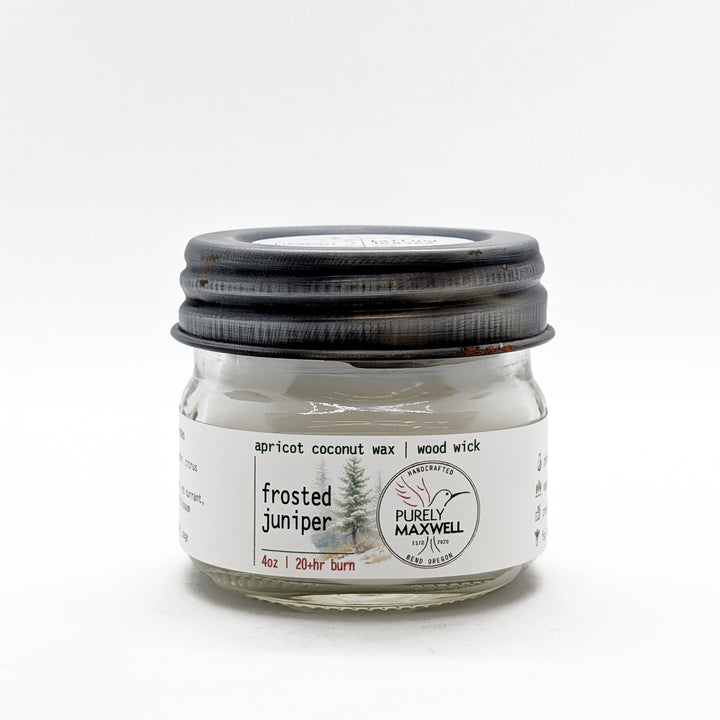 Frosted Juniper | Mason Jar Wood Wick Candle