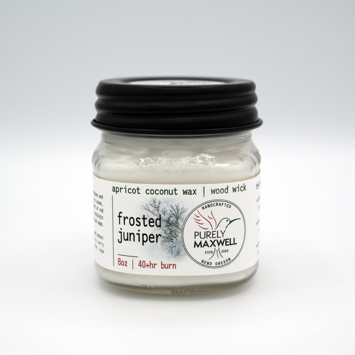 Frosted Juniper | Mason Jar Wood Wick Candle