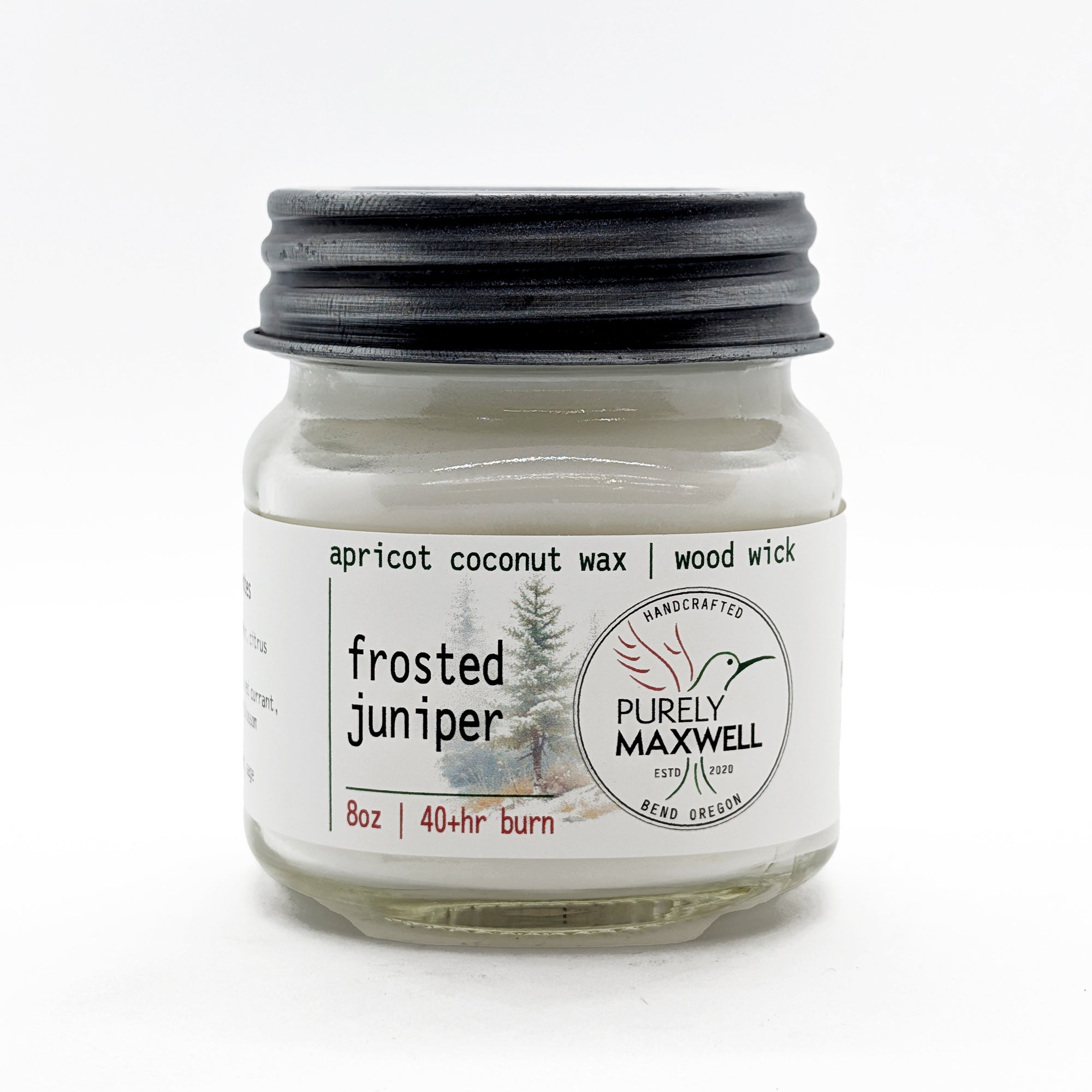 Frosted Juniper | Mason Jar Wood Wick Candle