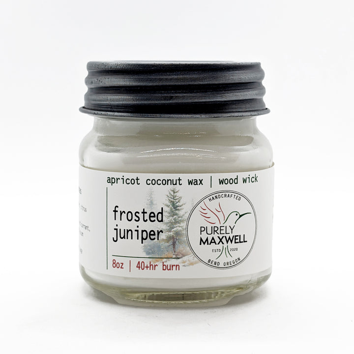 Frosted Juniper | Mason Jar Wood Wick Candle