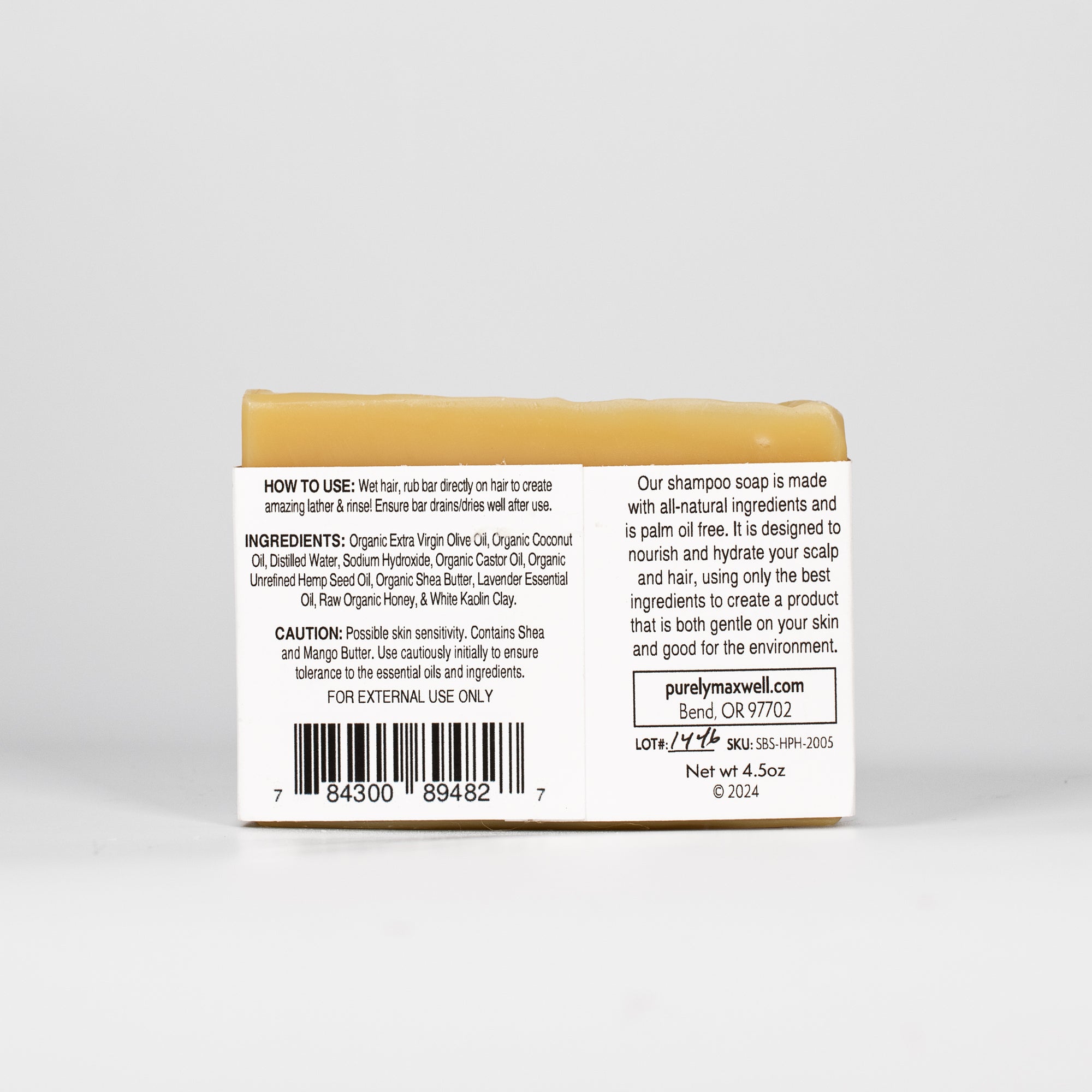 HEMP & HONEY Shampoo Bar - Purely Maxwell LLC