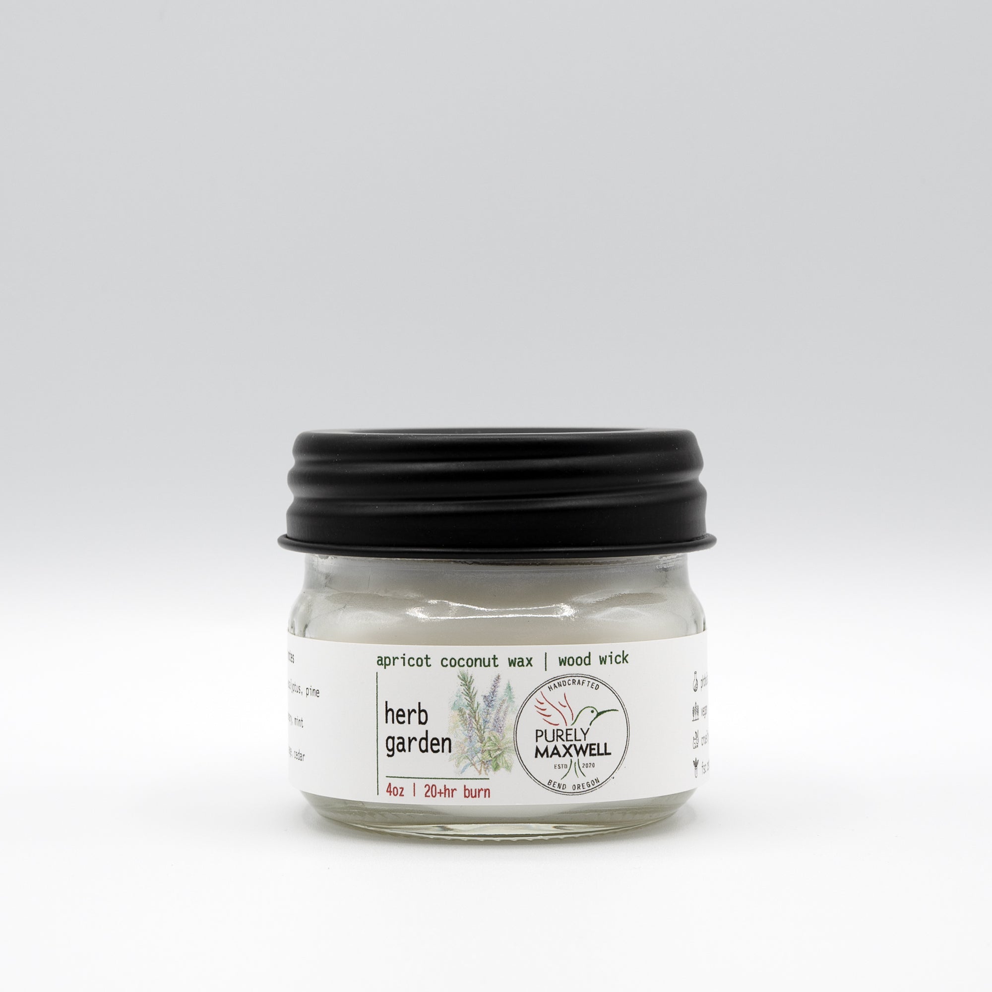 Herb Garden | Mason Jar Wood Wick Candle