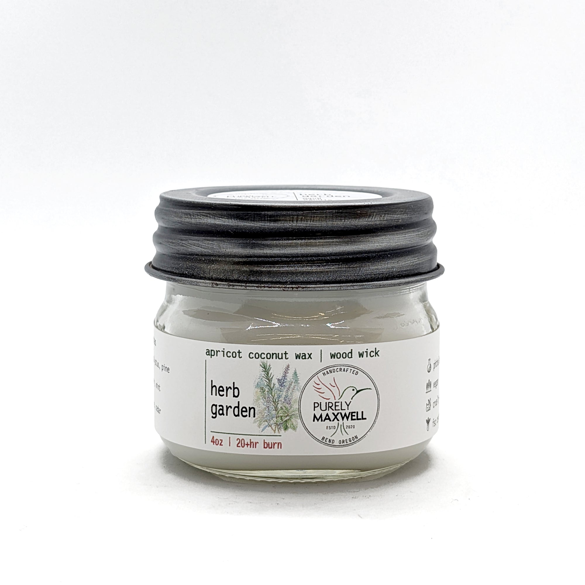 Herb Garden | Mason Jar Wood Wick Candle