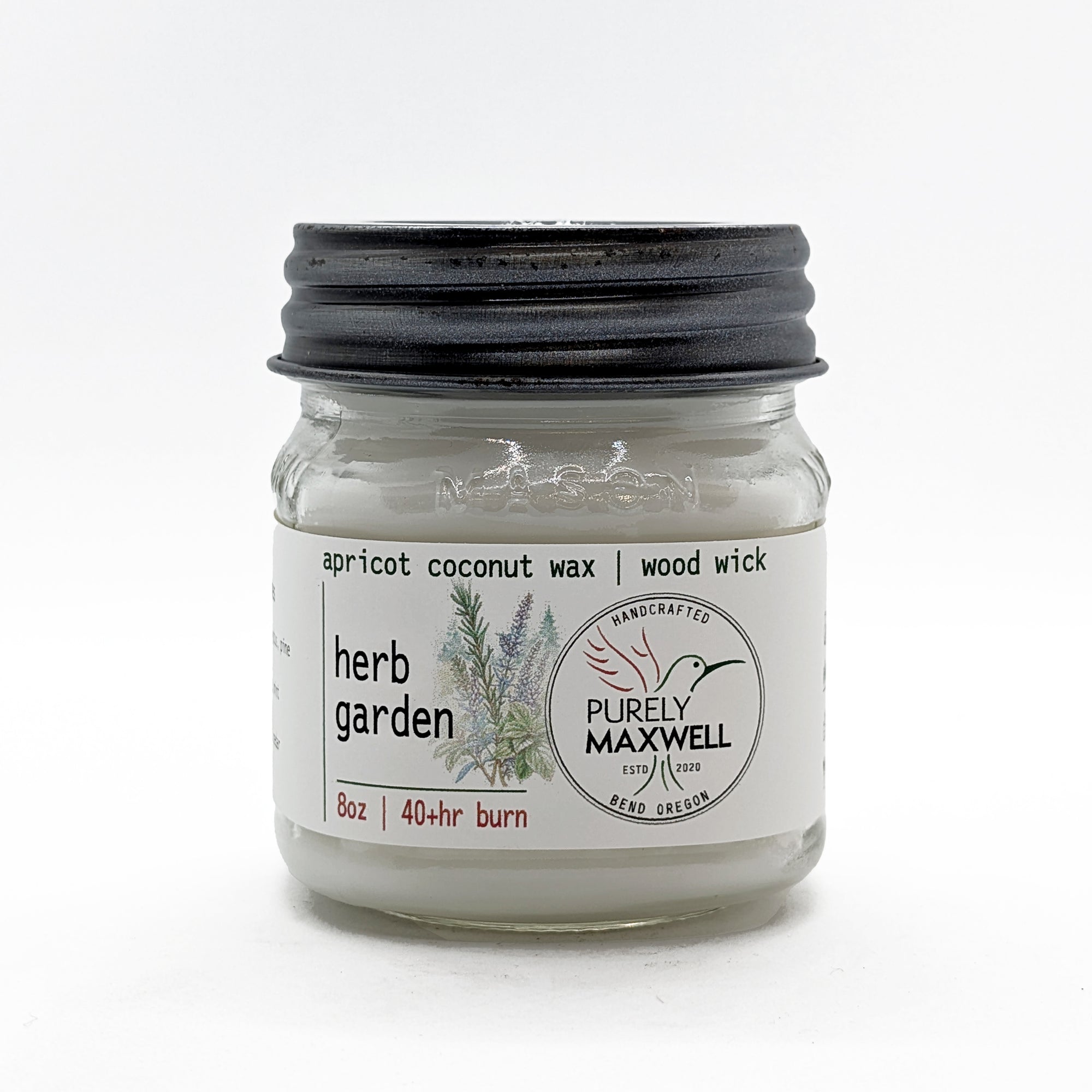 Herb Garden | Mason Jar Wood Wick Candle