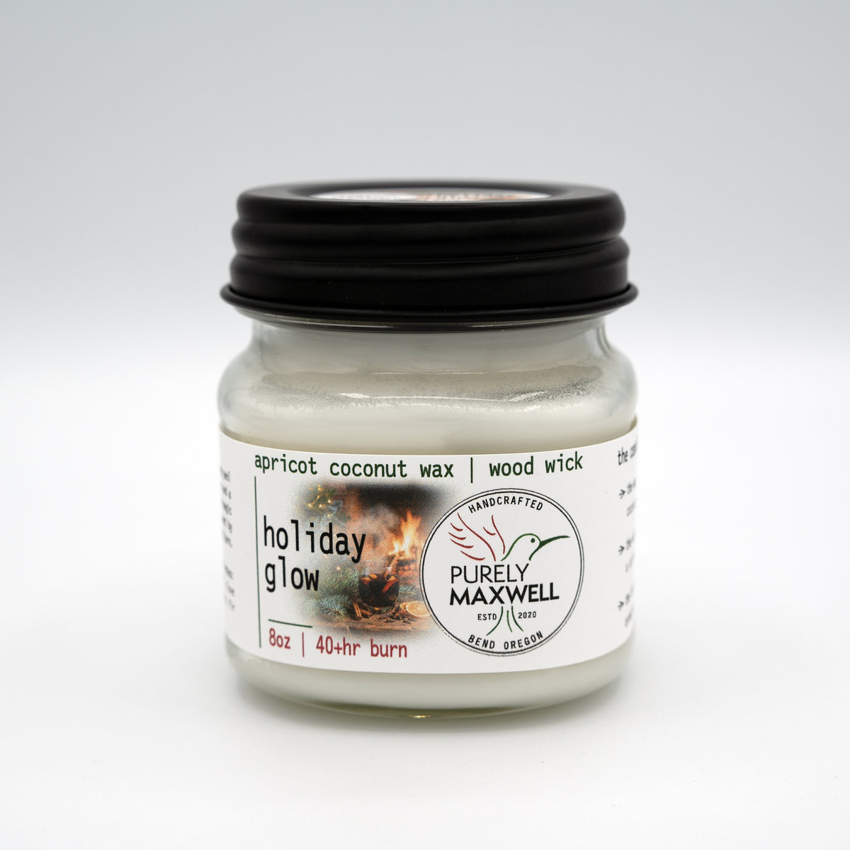 Holiday Glow | Mason Jar Wood Wick Candle
