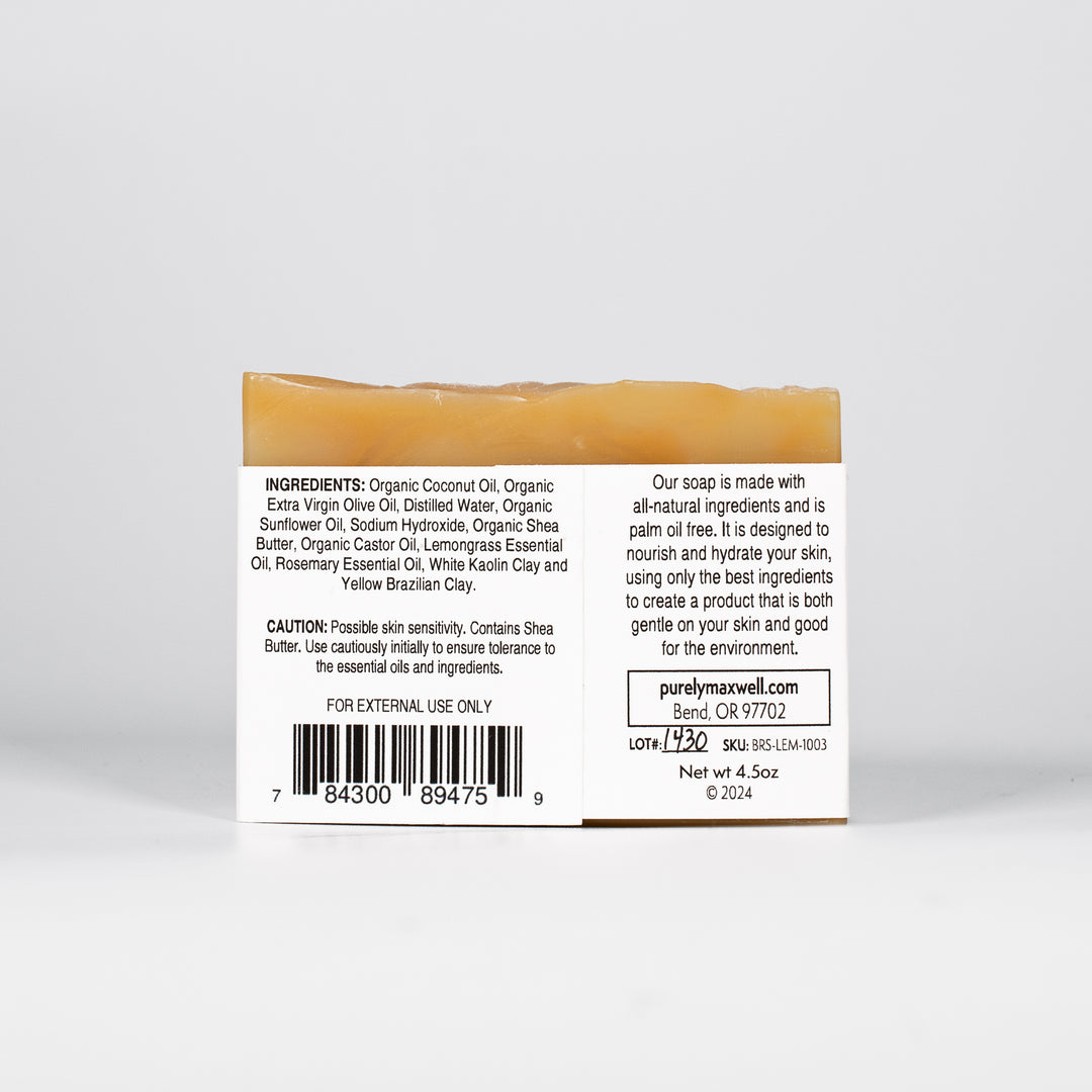 LEMONGRASS Bar Soap - Purely Maxwell LLC