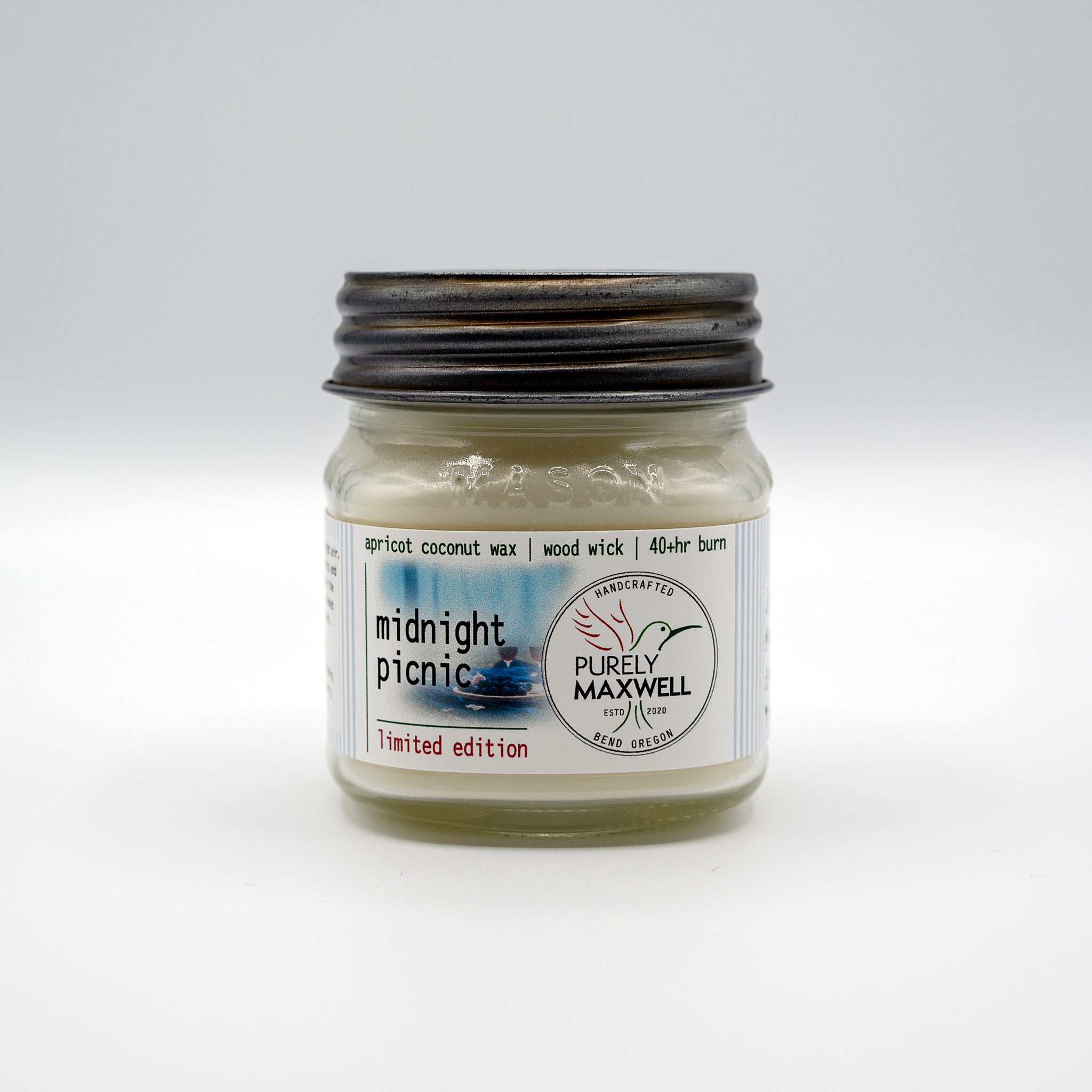 Midnight Picnic LIMITED EDITION | Mason Jar Wood Wick Candle