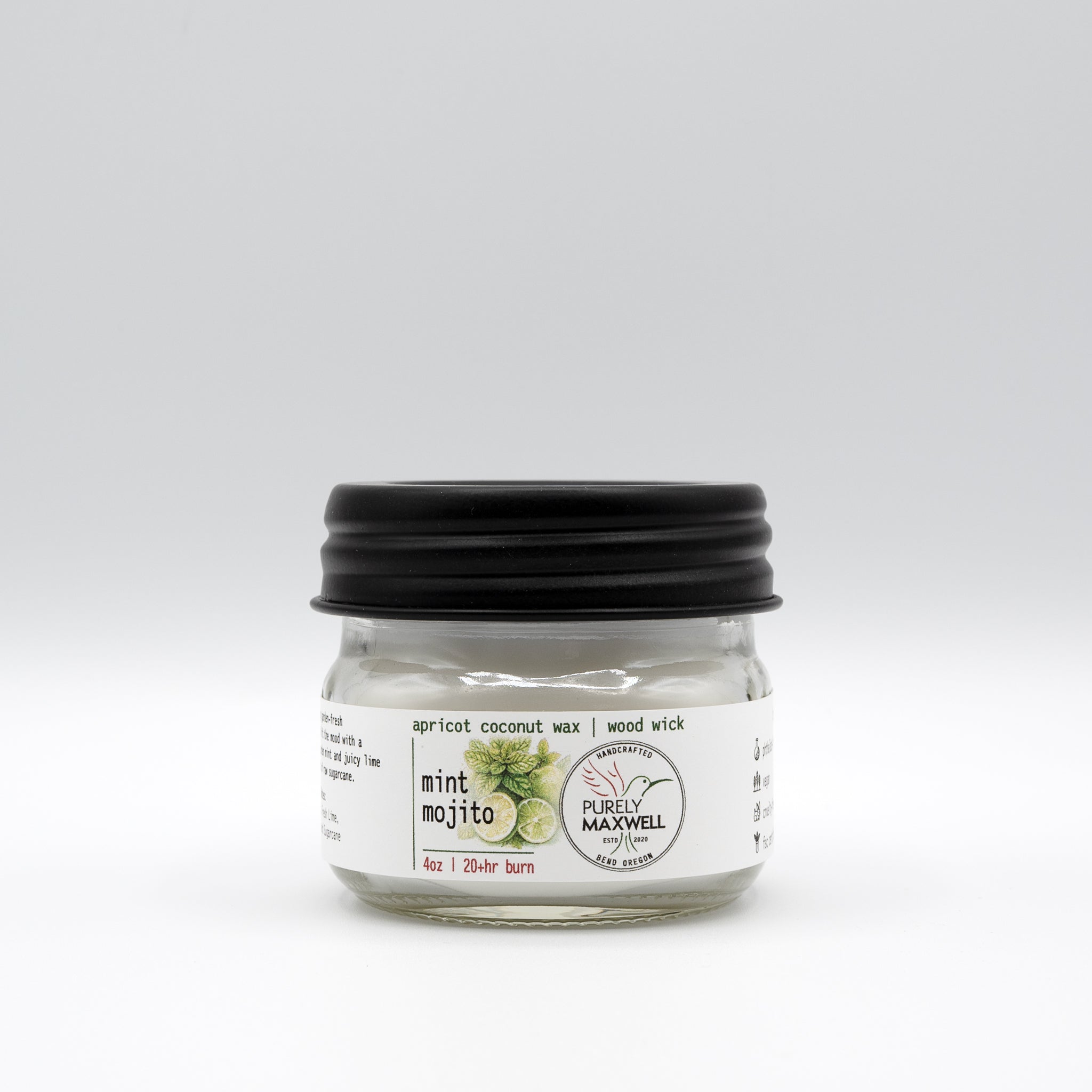 Mint Mojito | Mason Jar Wood Wick Candle