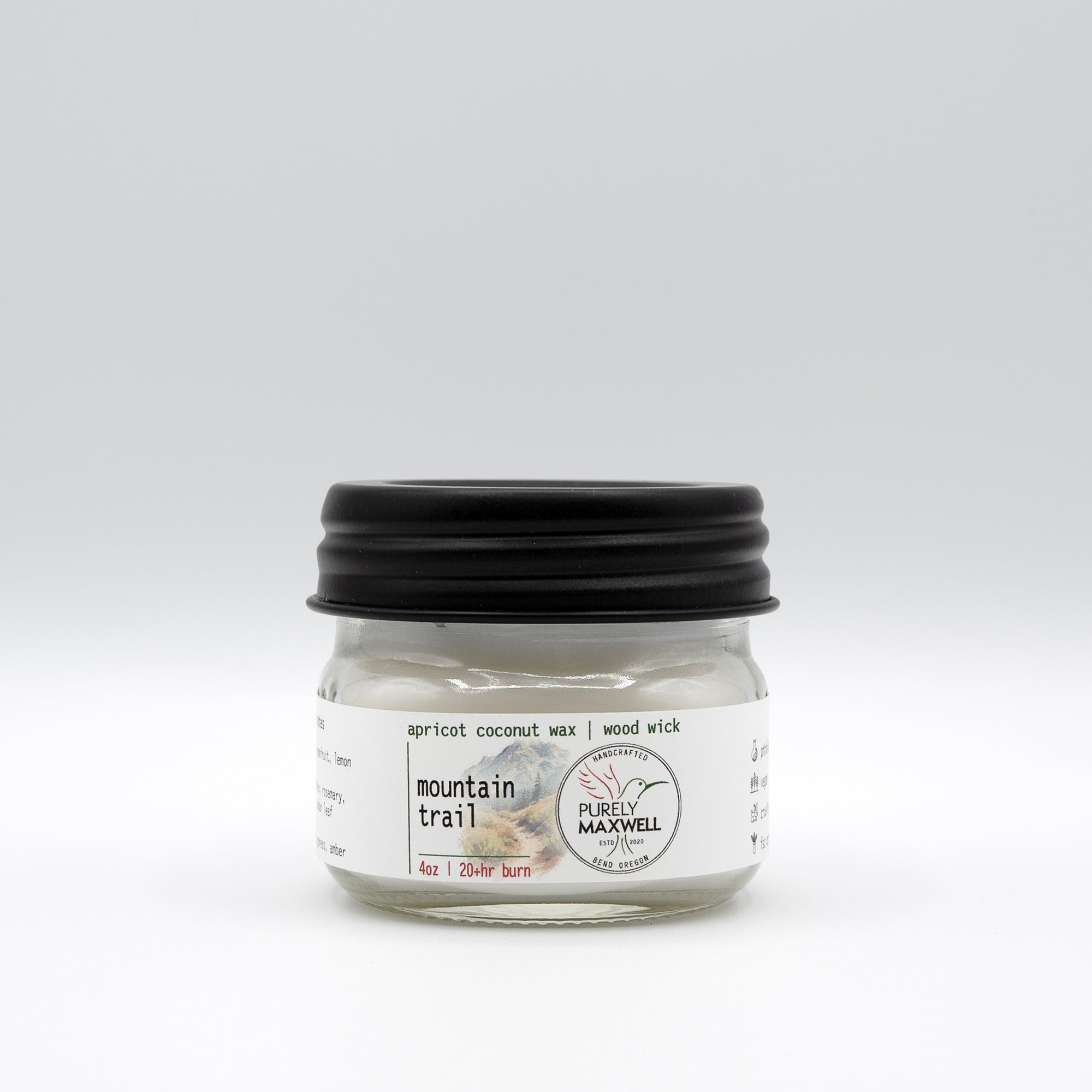 Mountain Trail | Mason Jar Wood Wick Candle