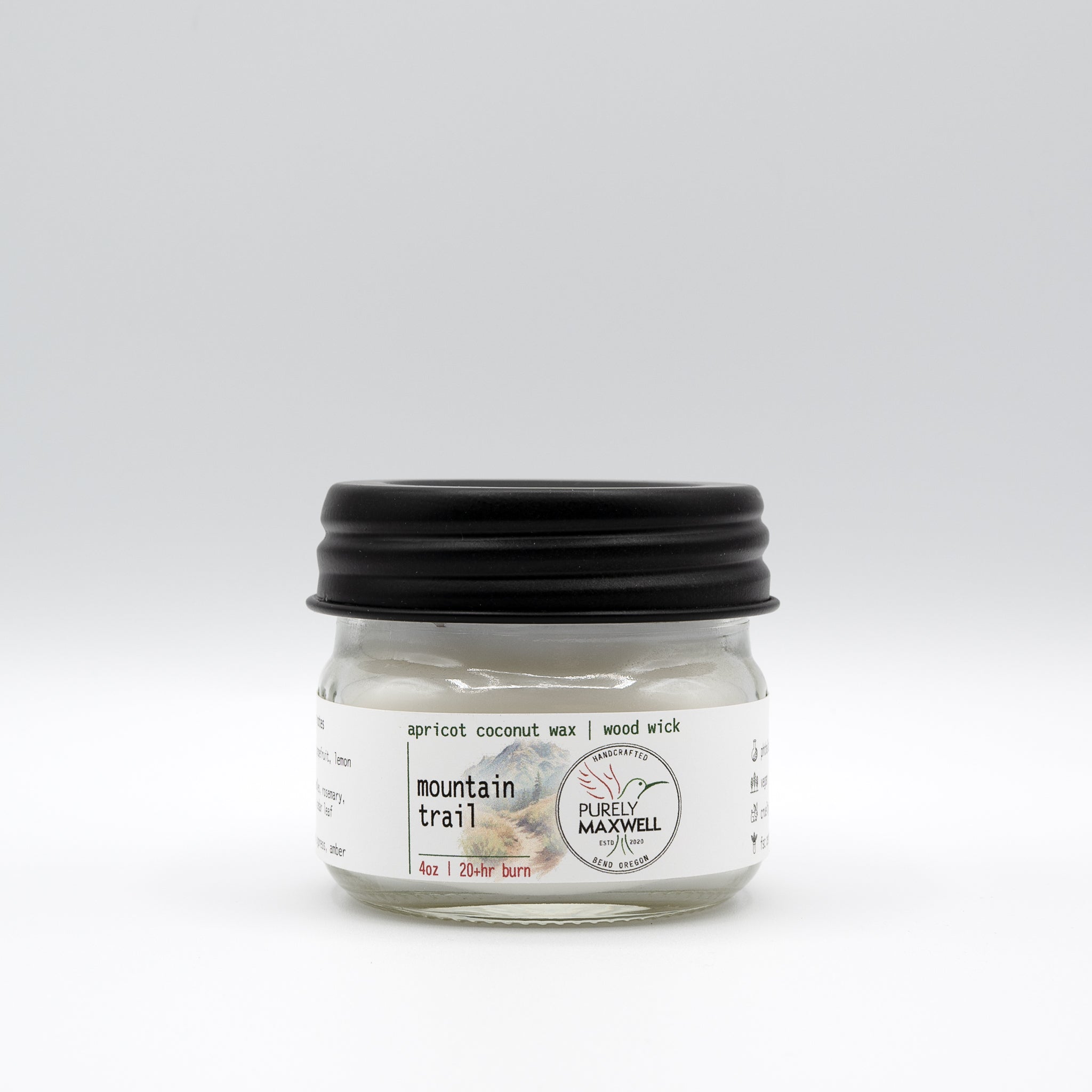 Mountain Trail | Mason Jar Wood Wick Candle