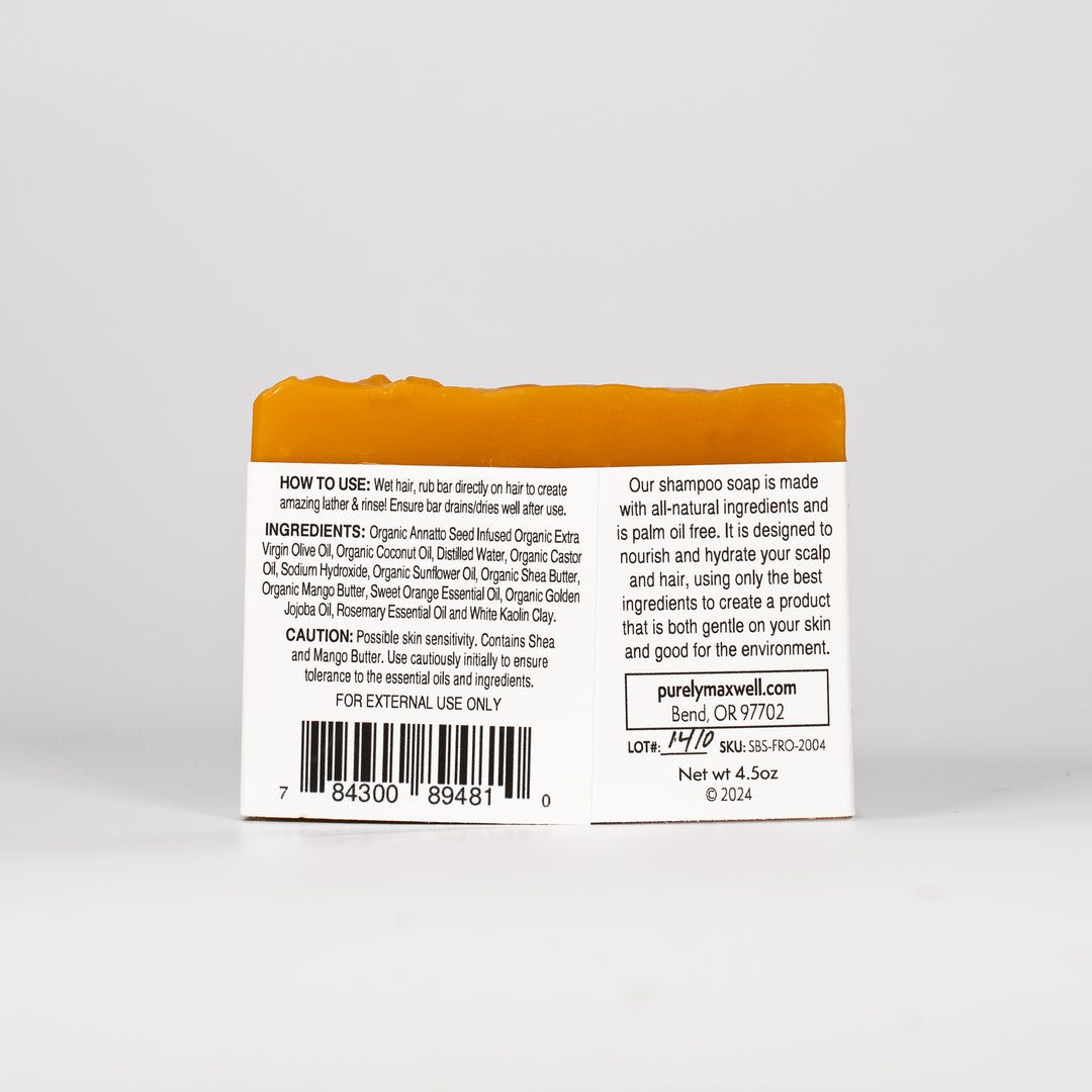 Fresh ORANGE Shampoo Bar - Purely Maxwell LLC