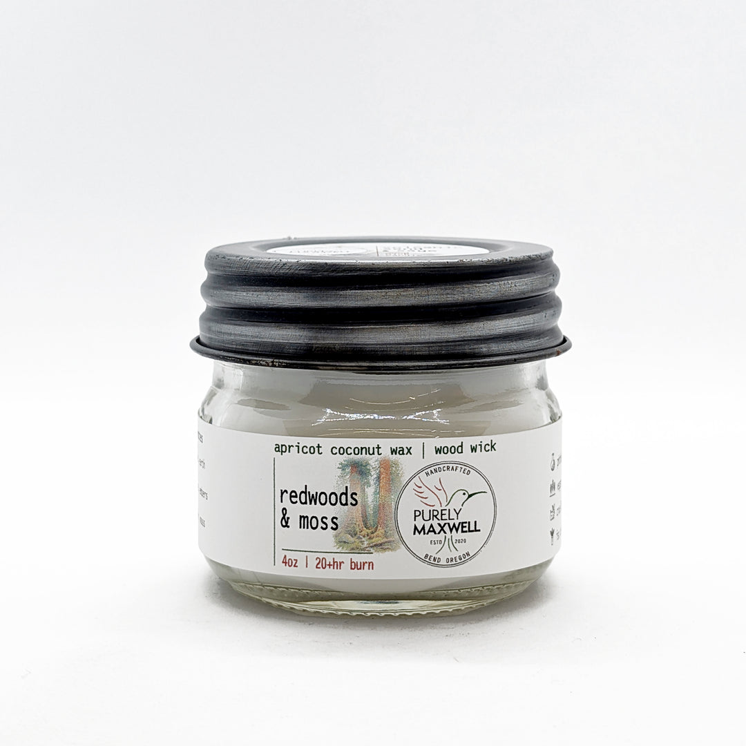 Redwoods & Moss | Mason Jar Wood Wick Candle
