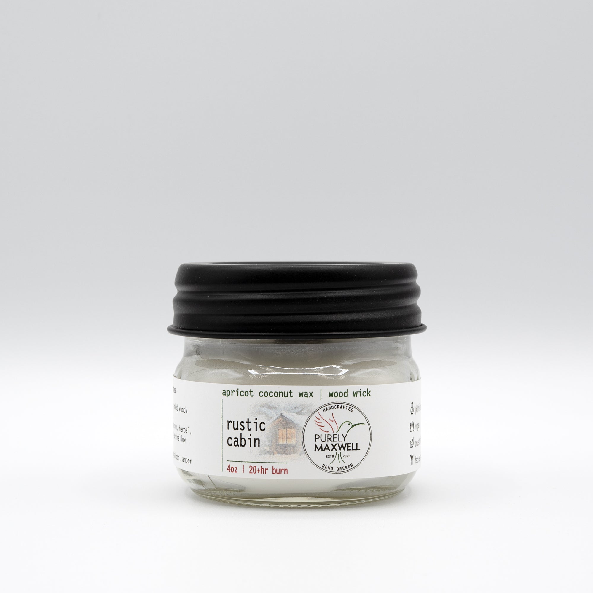 Rustic Cabin | Mason Jar Wood Wick Candle