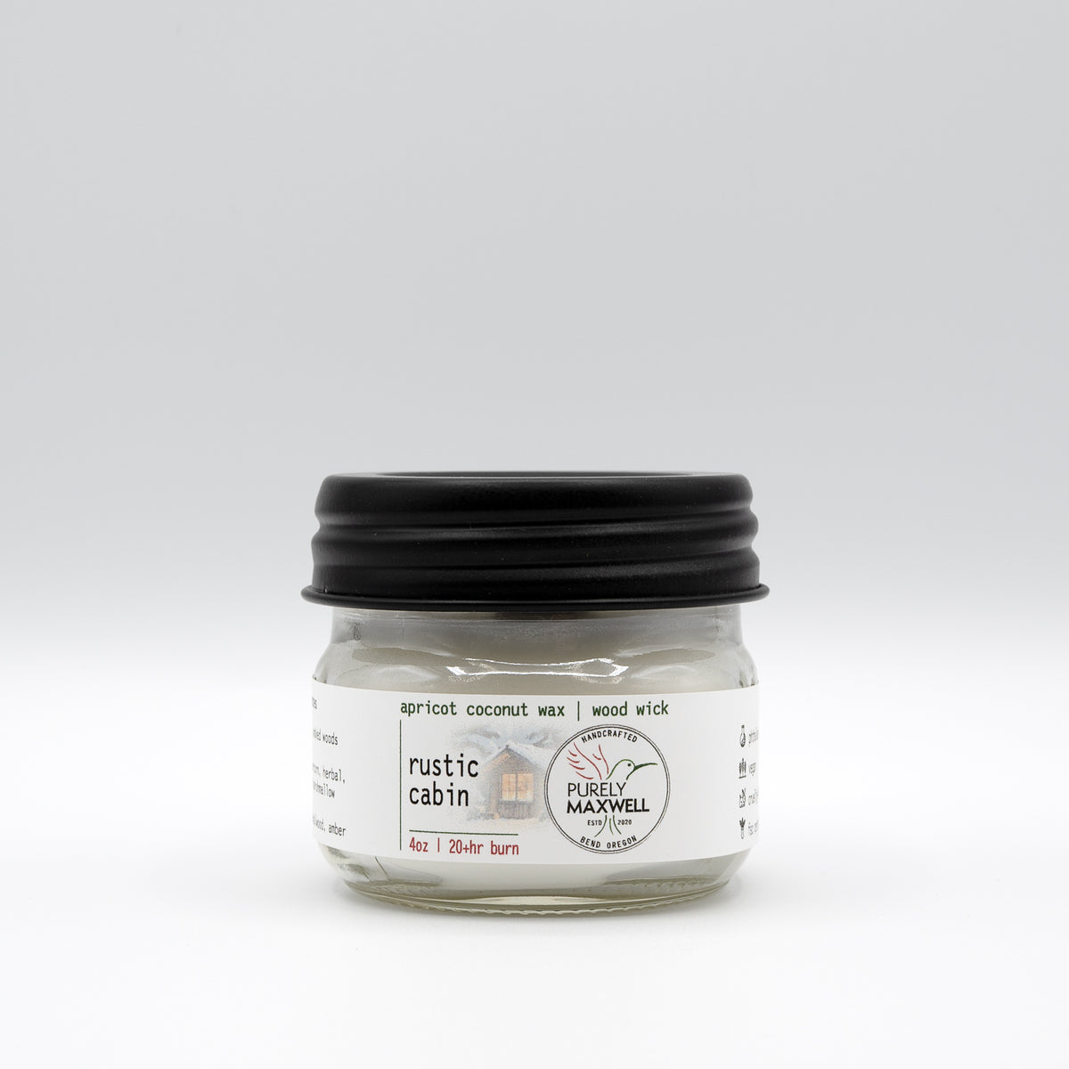 Rustic Cabin | Mason Jar Wood Wick Candle