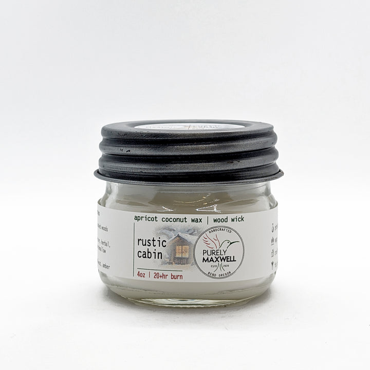 Rustic Cabin | Mason Jar Wood Wick Candle