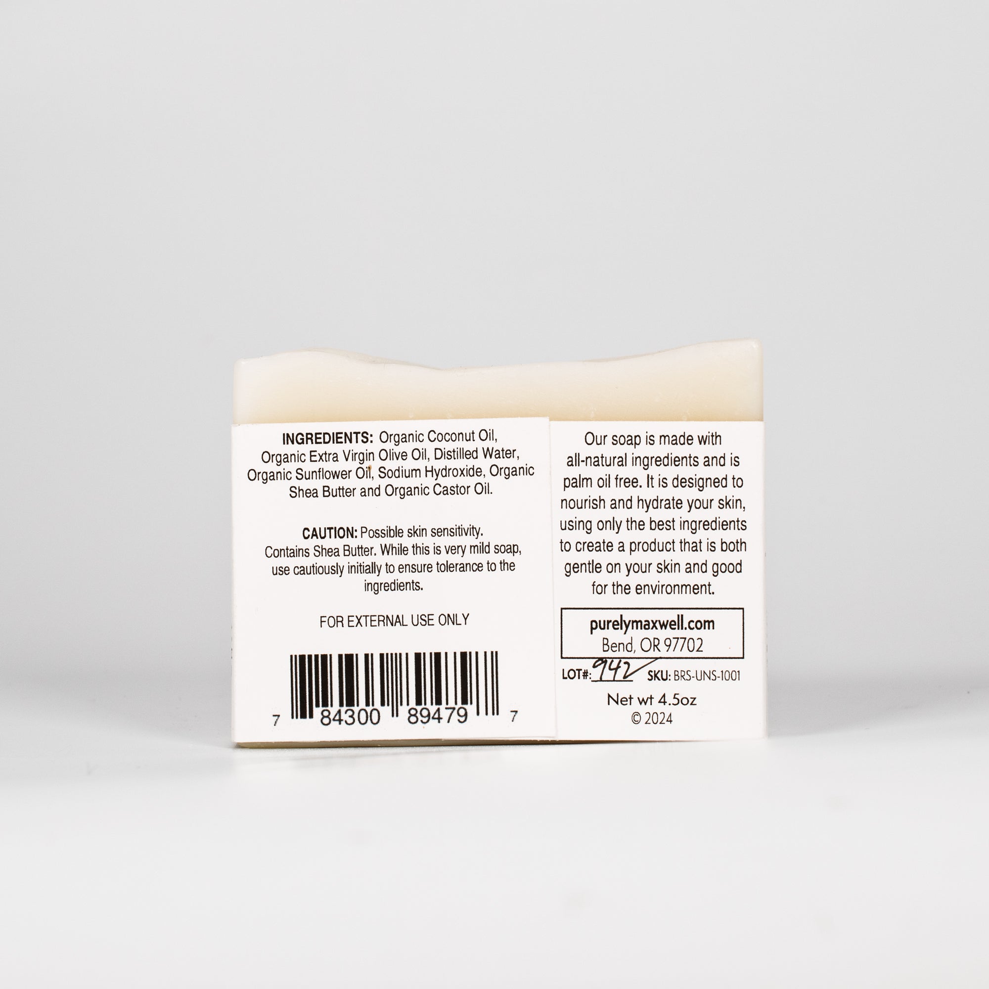 UNSCENTED Bar Soap - Purely Maxwell LLC
