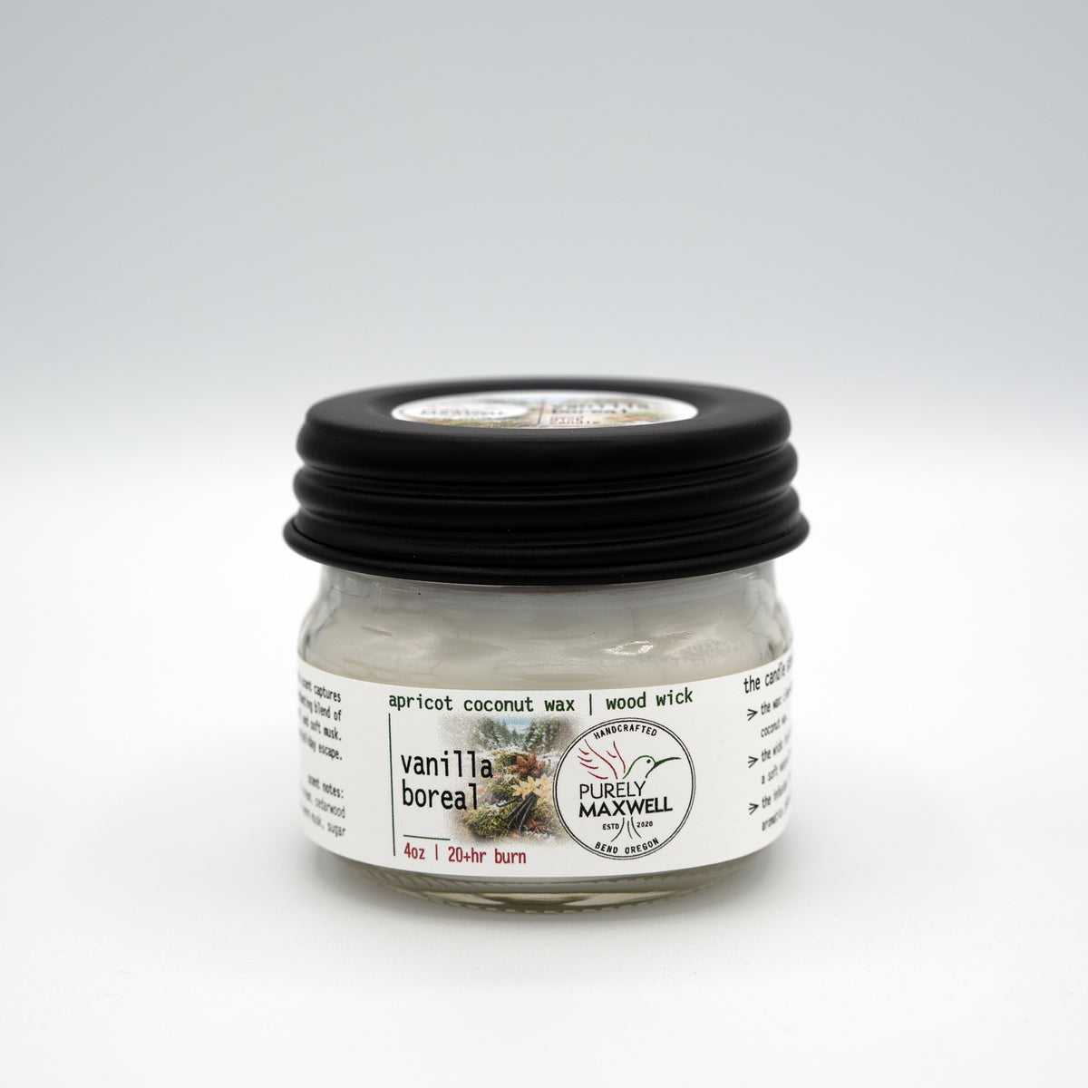 Vanilla Boreal | Mason Jar Wood Wick Candle
