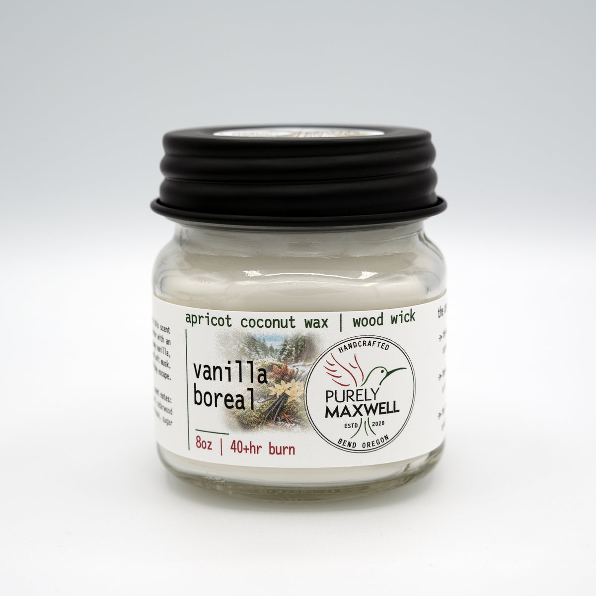Vanilla Boreal | Mason Jar Wood Wick Candle