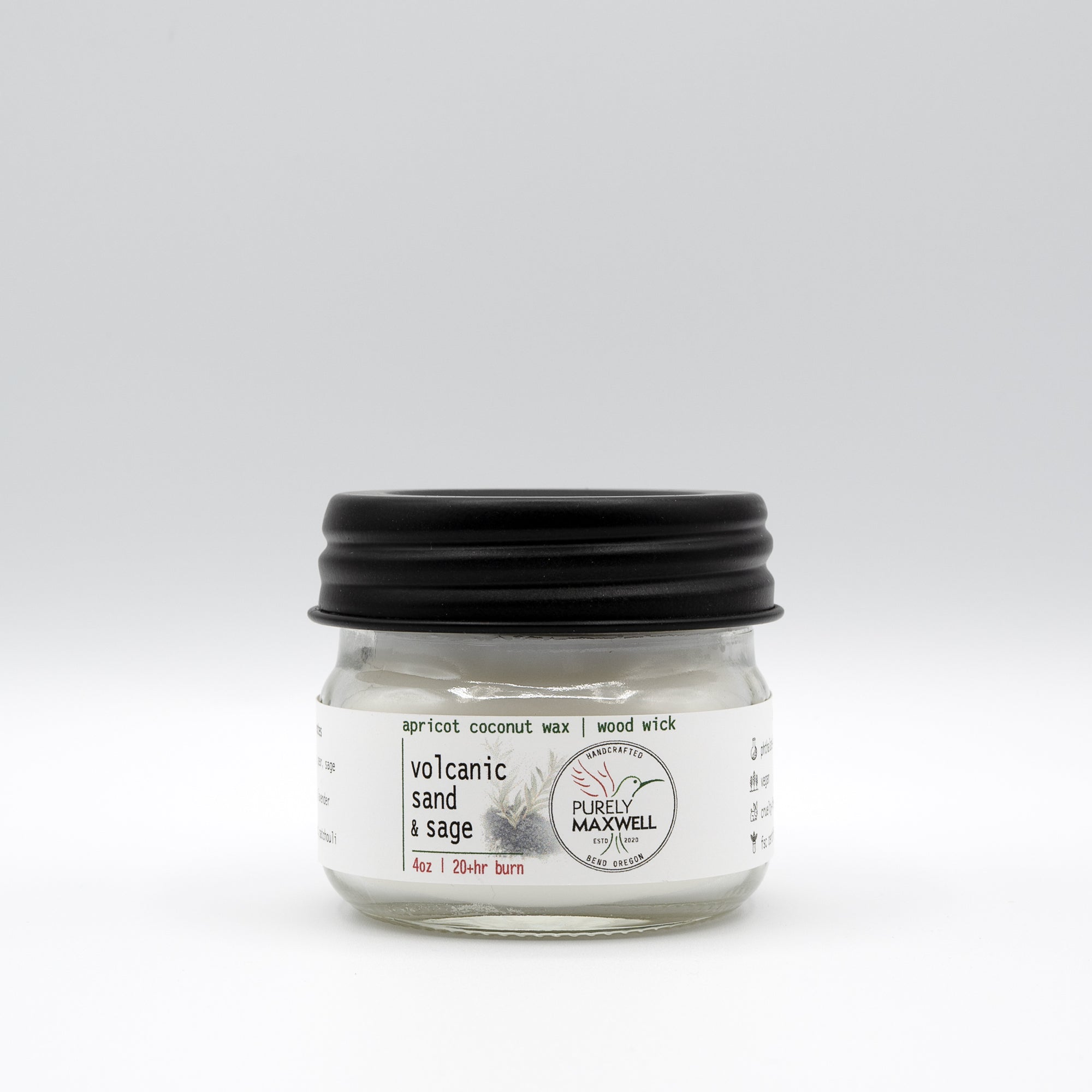 Volcanic Sand & Sage | Mason Jar Wood Wick Candle