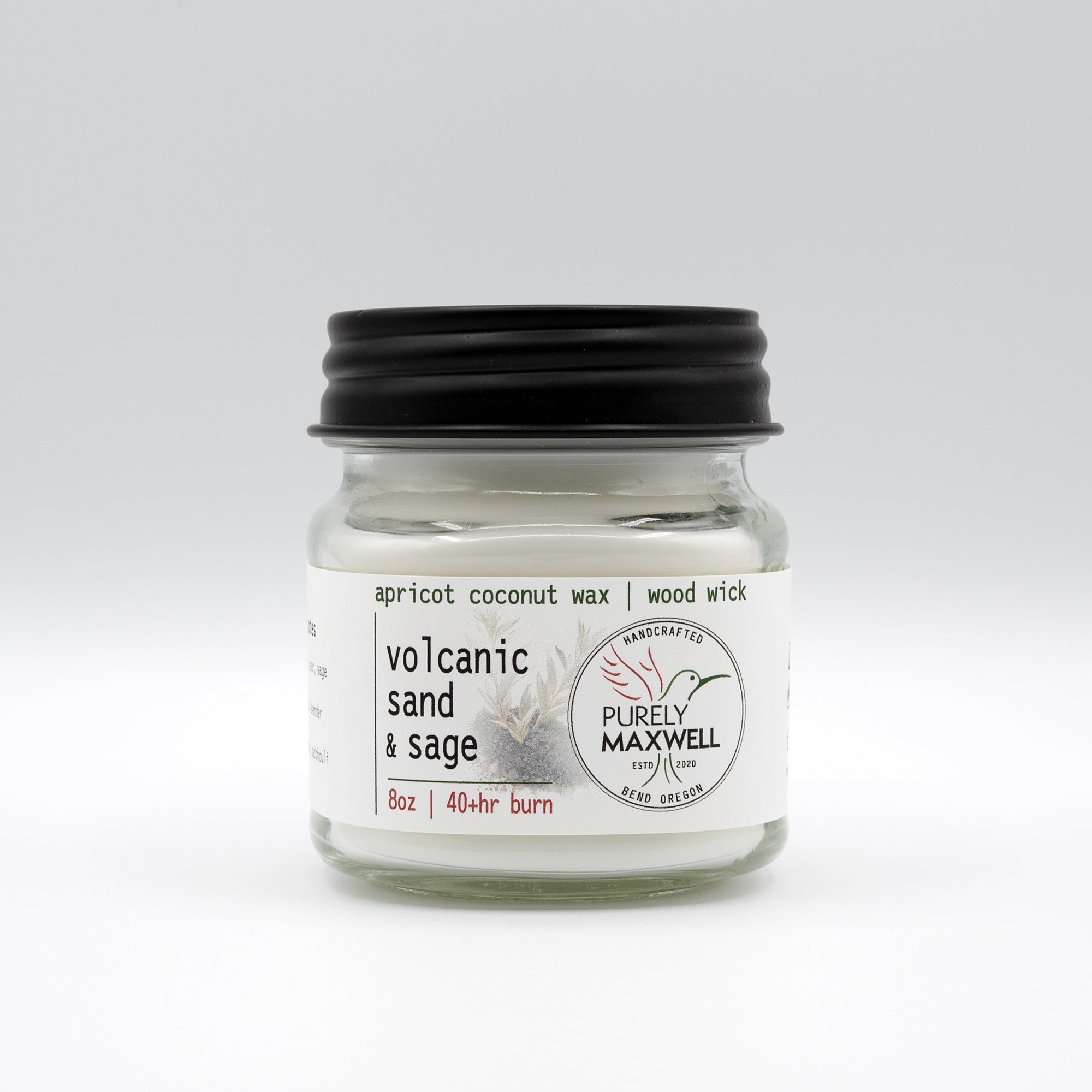 Volcanic Sand & Sage | Mason Jar Wood Wick Candle