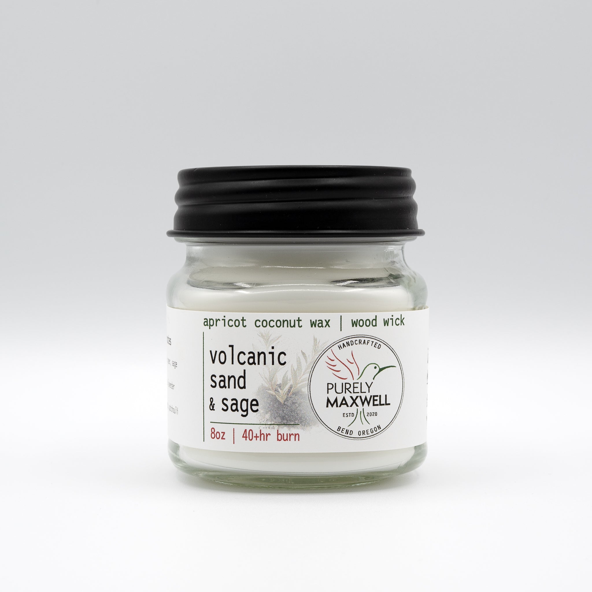 Volcanic Sand & Sage | Mason Jar Wood Wick Candle