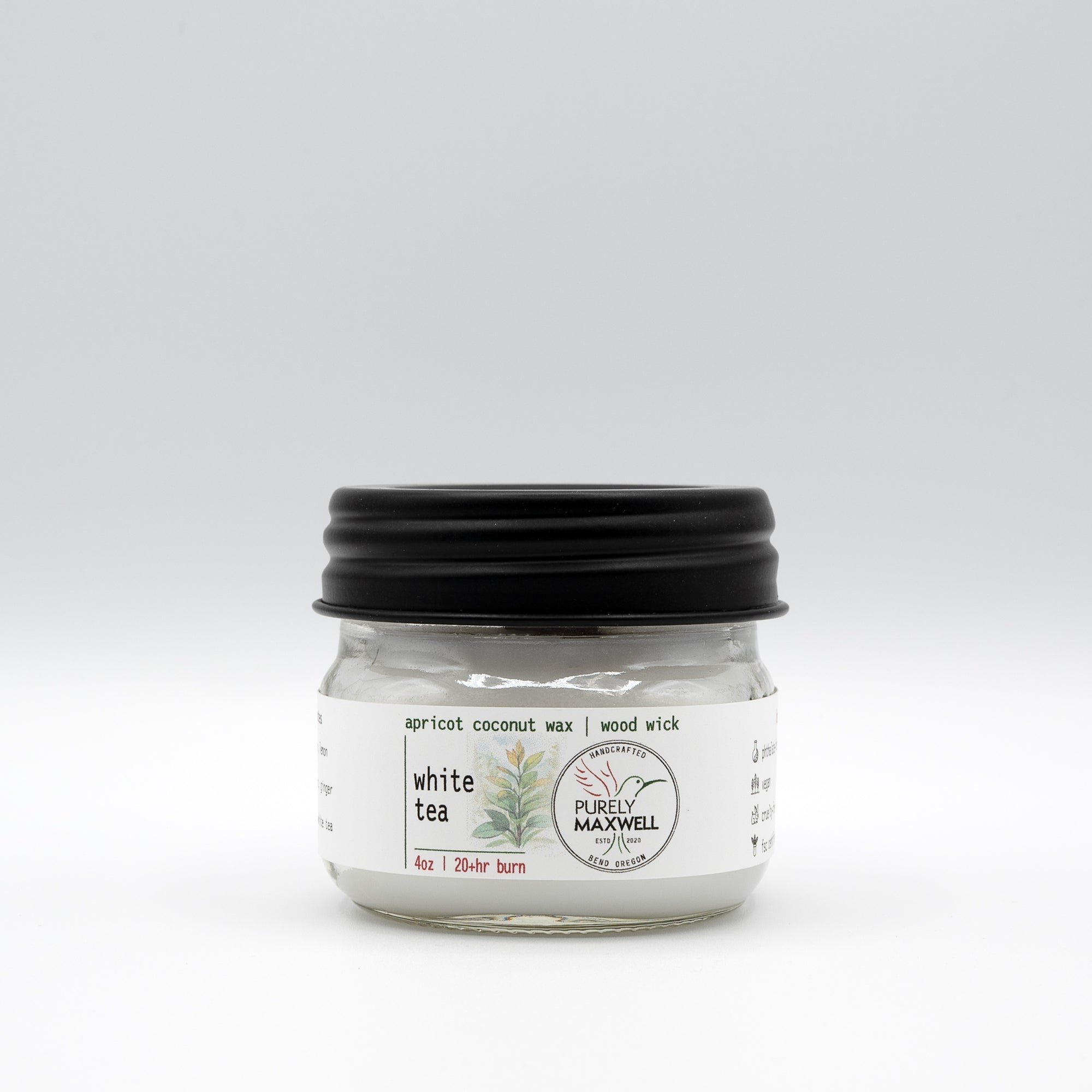 White Tea | Mason Jar Wood Wick Candle