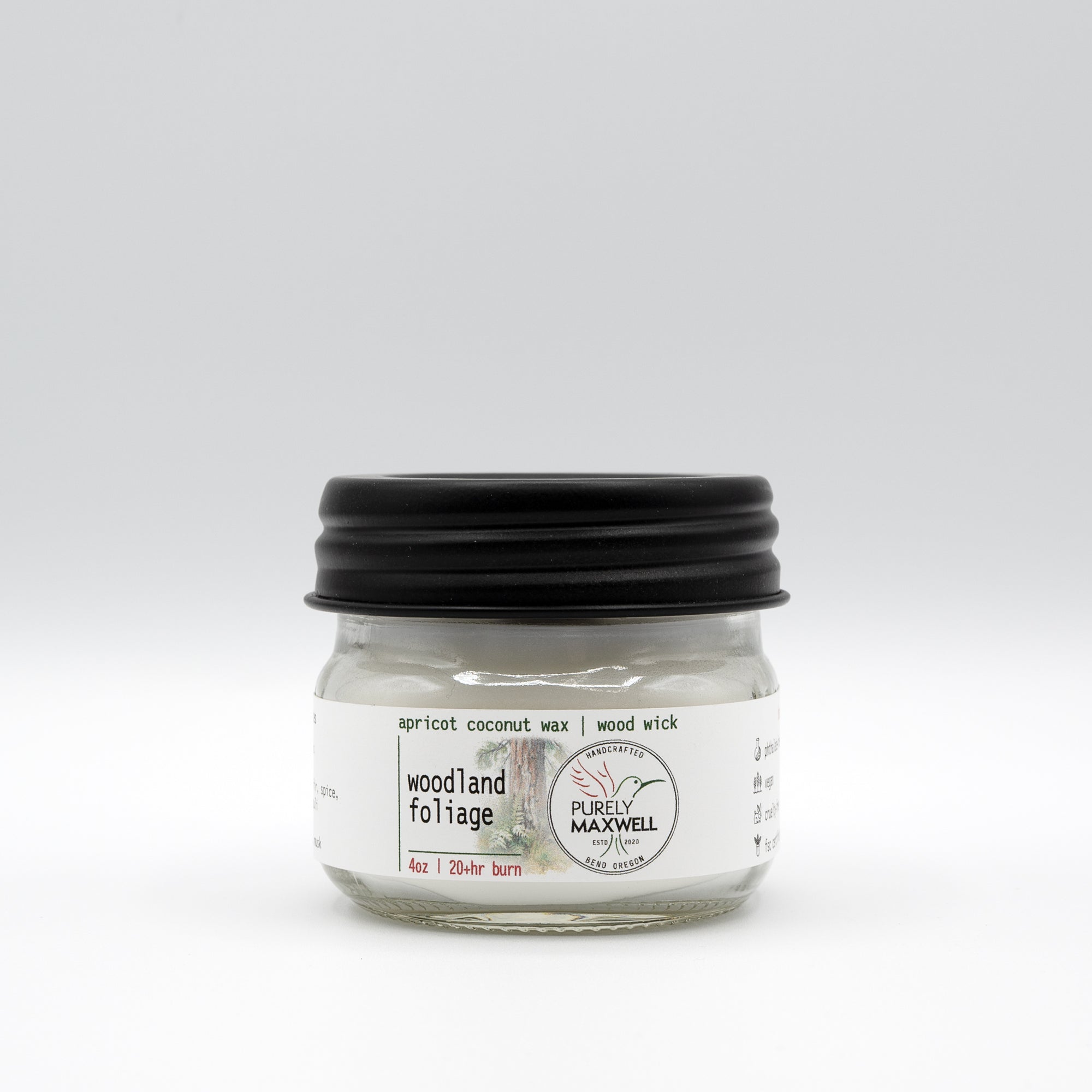 Woodland Foliage Candle | Mason Jar Wood Wick Candle