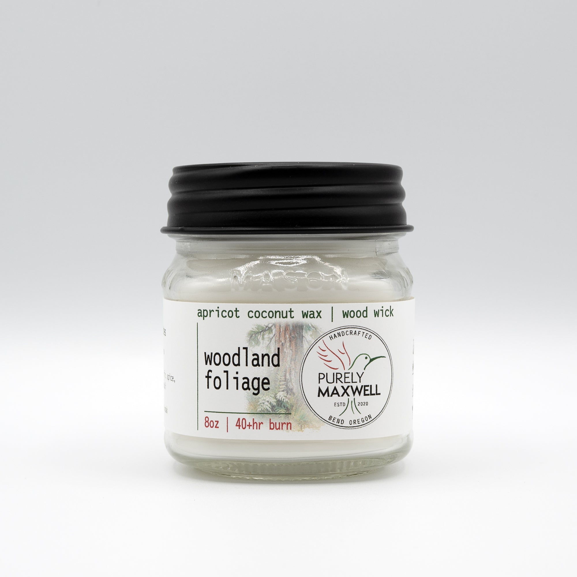 Woodland Foliage Candle | Mason Jar Wood Wick Candle