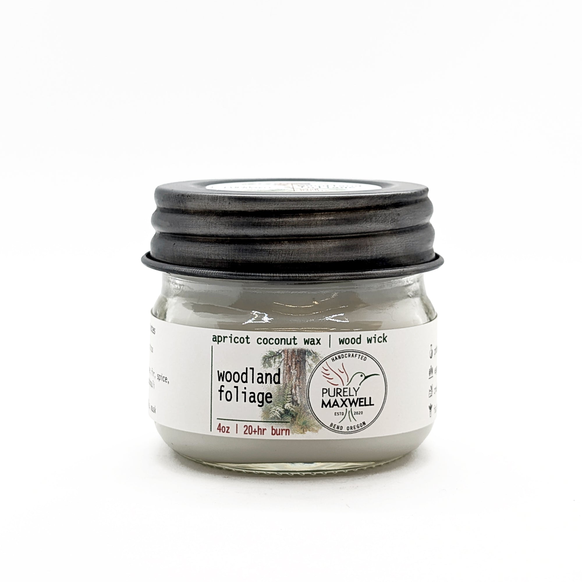 Woodland Foliage Candle | Mason Jar Wood Wick Candle