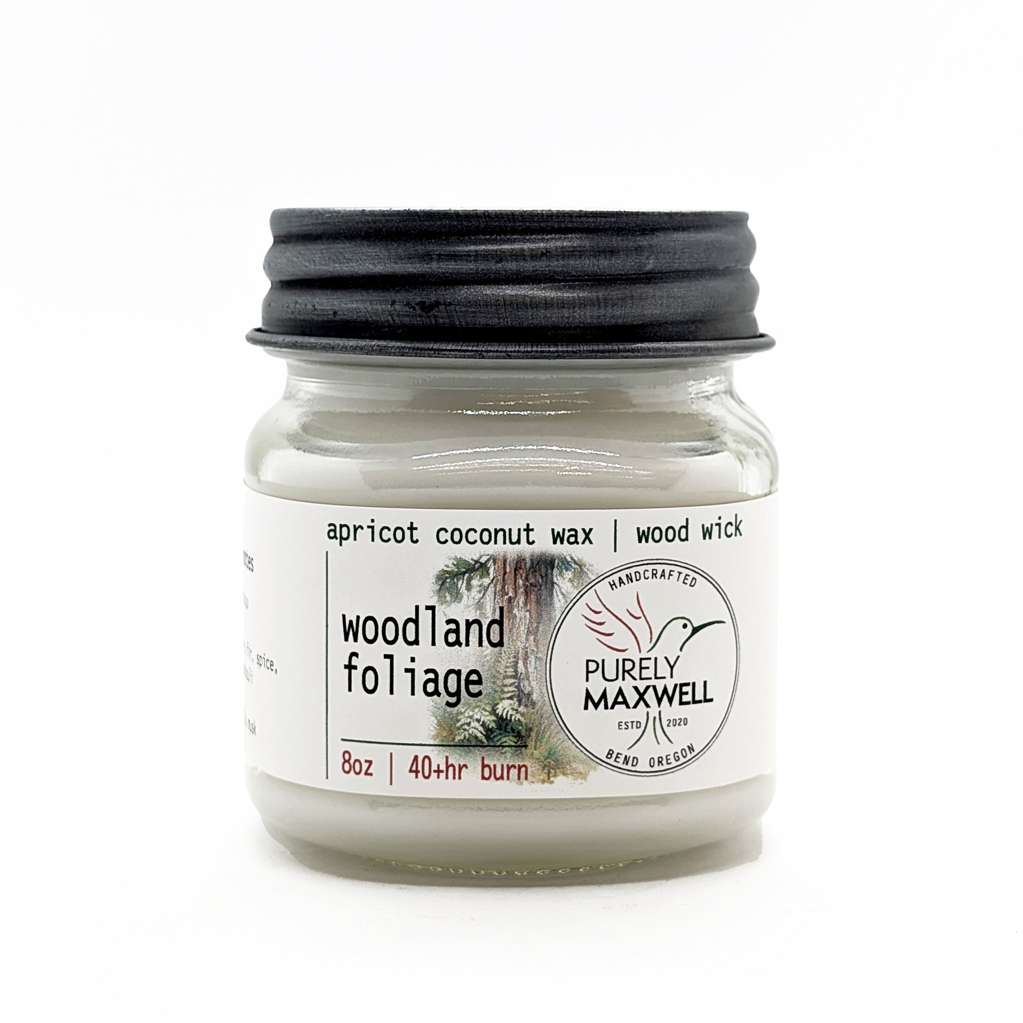 Woodland Foliage Candle | Mason Jar Wood Wick Candle