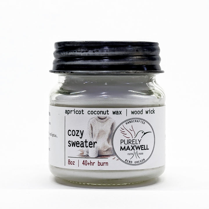 Cozy Sweater | Mason Jar Wood Wick Candle