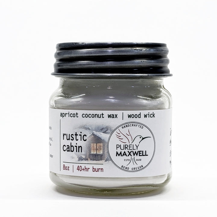 Rustic Cabin | Mason Jar Wood Wick Candle